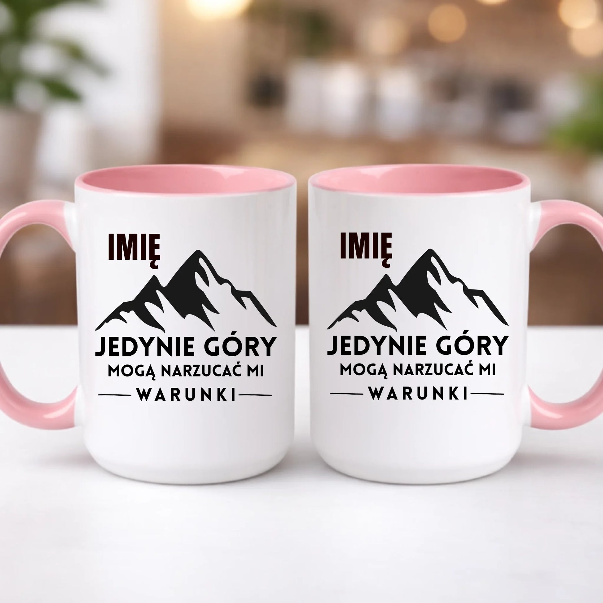 kubek z własnym nadrukiem 440ml personalizowane prezenty pl różowy