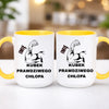 kubek z własnym nadrukiem 440ml personalizowane prezenty pl żółty