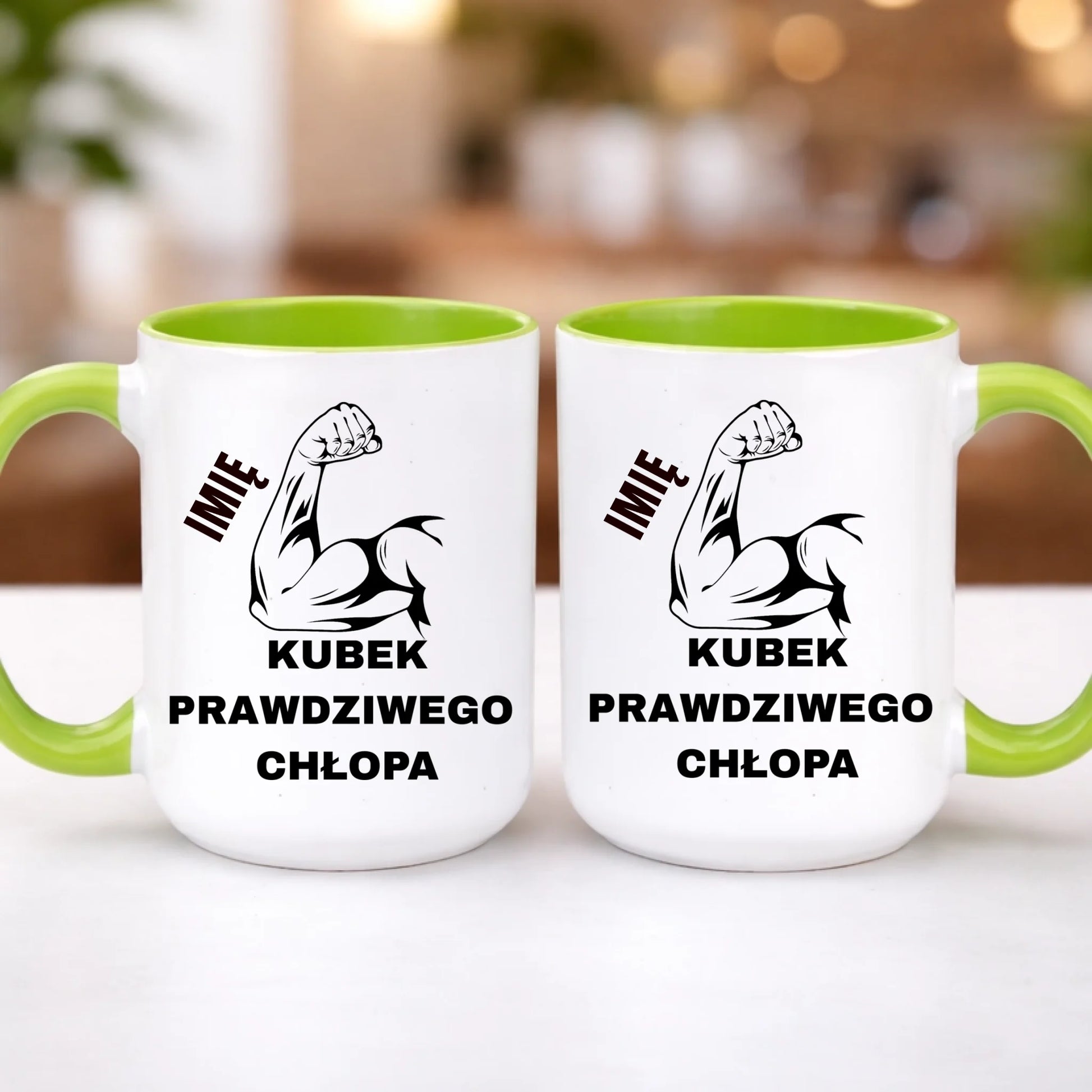kubek z własnym nadrukiem 440ml personalizowane prezenty pl zielony