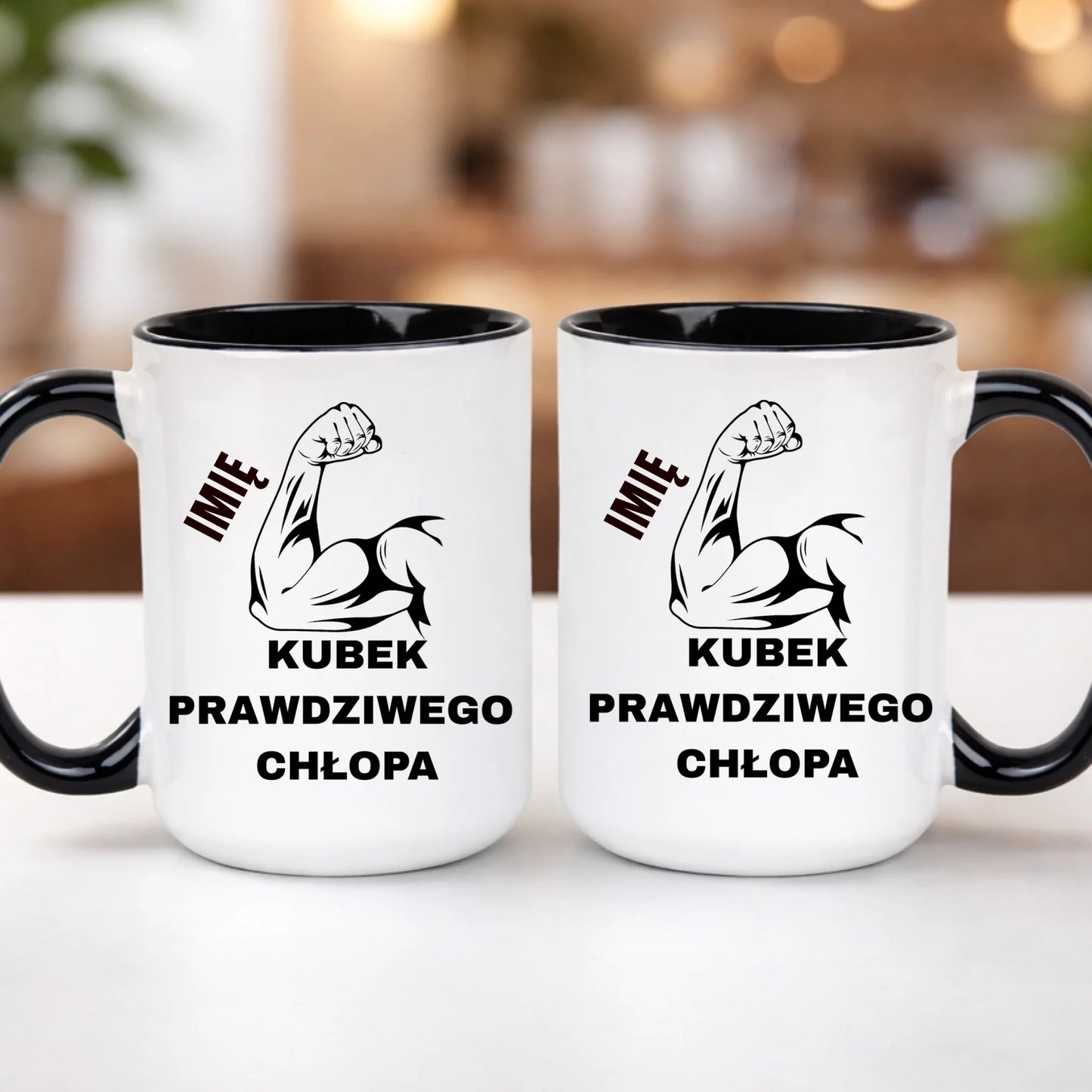 kubek z własnym nadrukiem 440ml personalizowane prezenty pl czarny