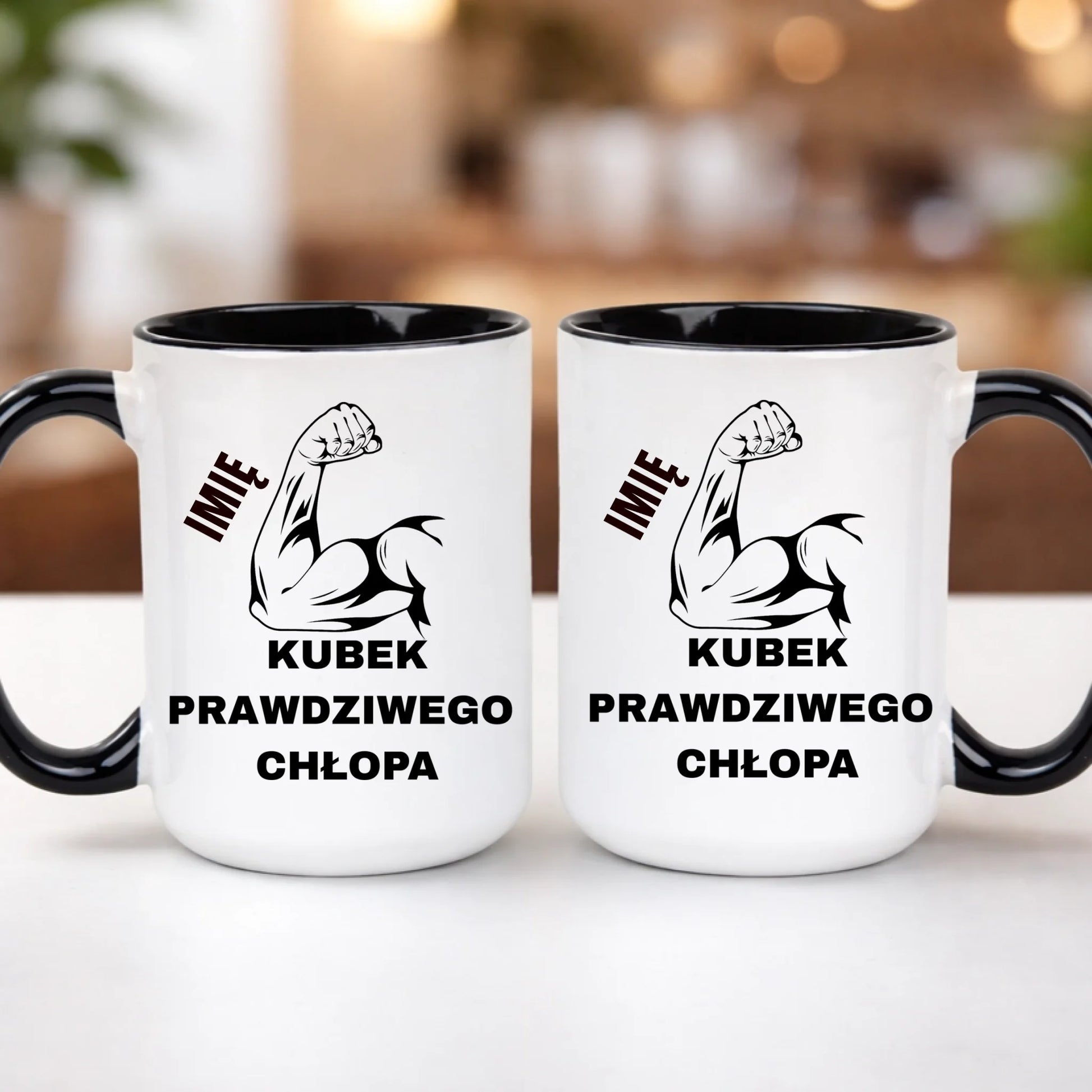 kubek z własnym nadrukiem 440ml personalizowane prezenty pl czarny
