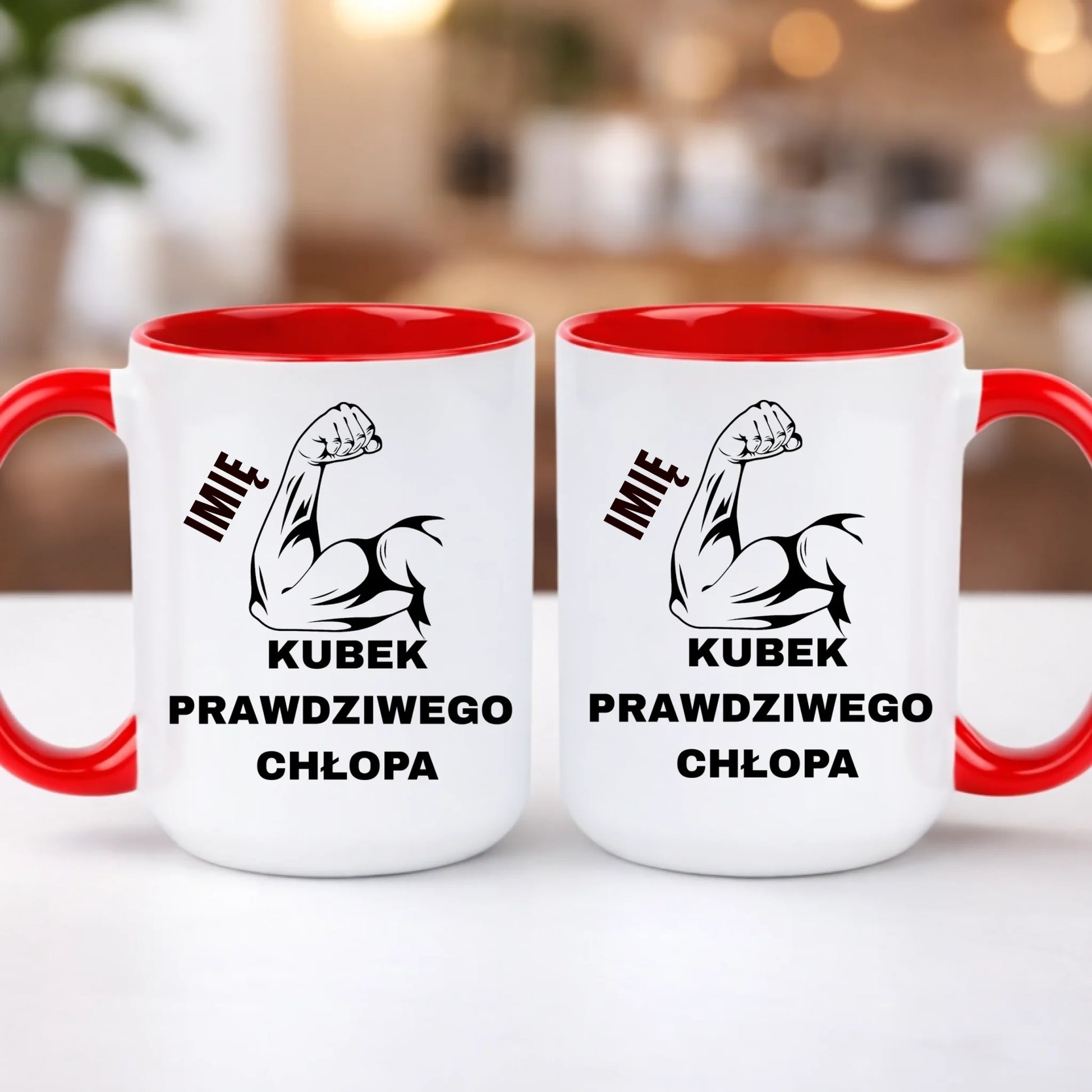 kubek z własnym nadrukiem 440ml personalizowane prezenty pl czerwony