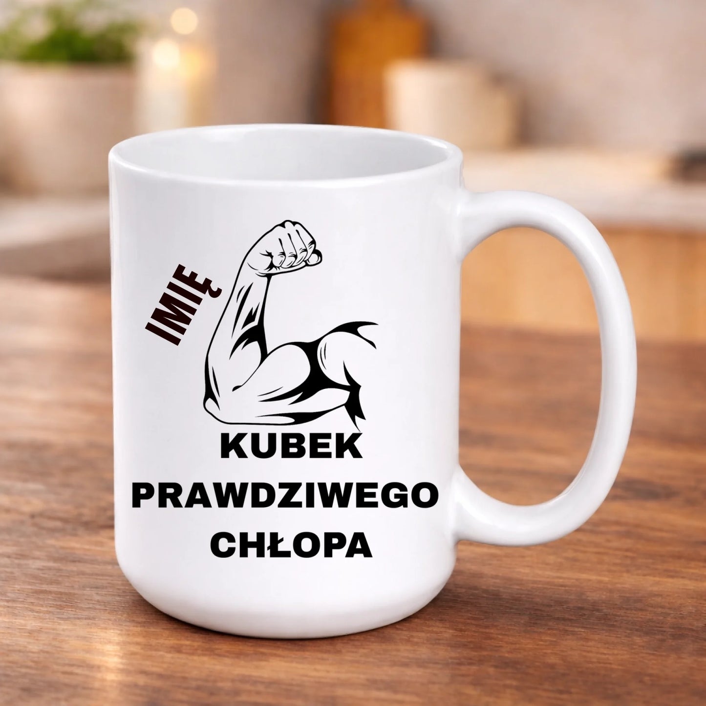 kubek z własnym nadrukiem 440ml personalizowane prezenty pl bialy