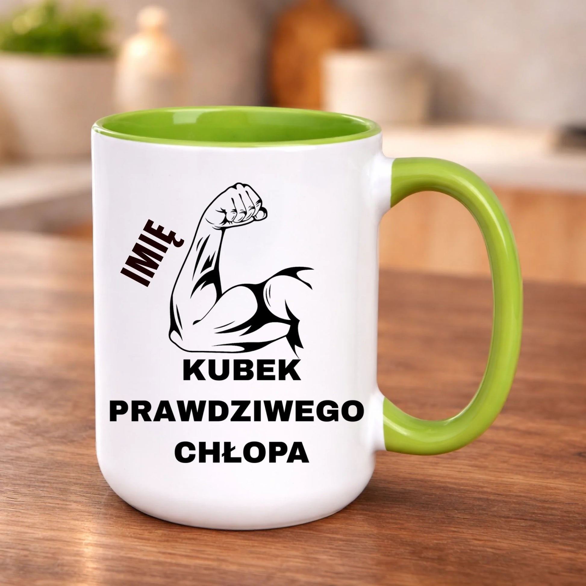 kubek z własnym nadrukiem 440ml personalizowane prezenty pl zielony