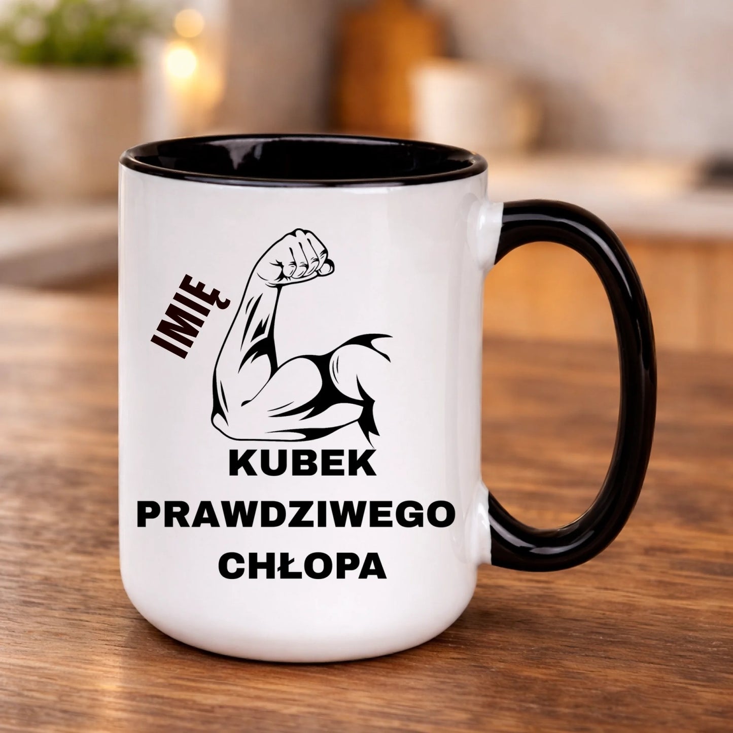 kubek z własnym nadrukiem 440ml personalizowane prezenty pl czarny