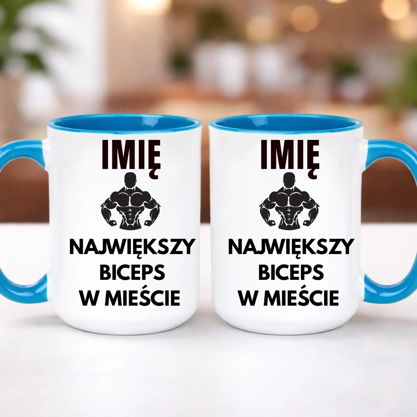 kubek z własnym nadrukiem 440ml personalizowane prezenty pl niebieski