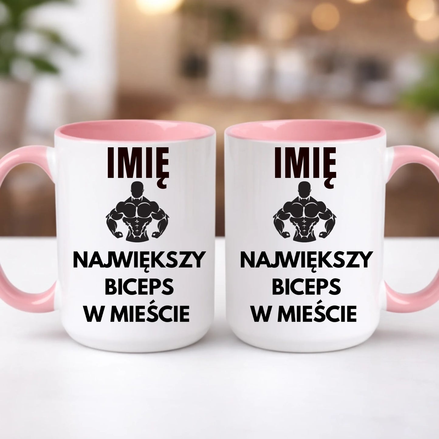kubek z własnym nadrukiem 440ml personalizowane prezenty pl różowy