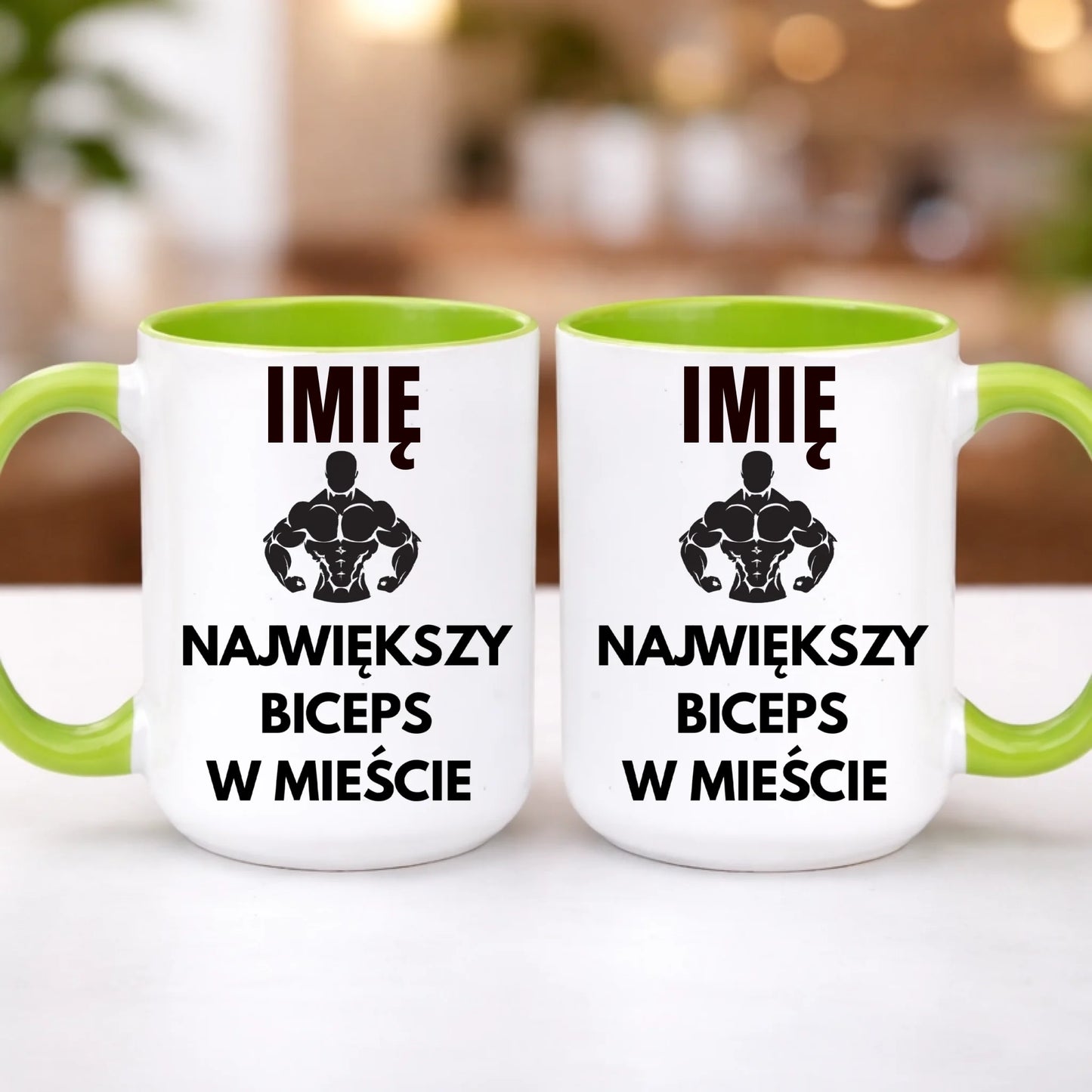 kubek z własnym nadrukiem 440ml personalizowane prezenty pl zielony