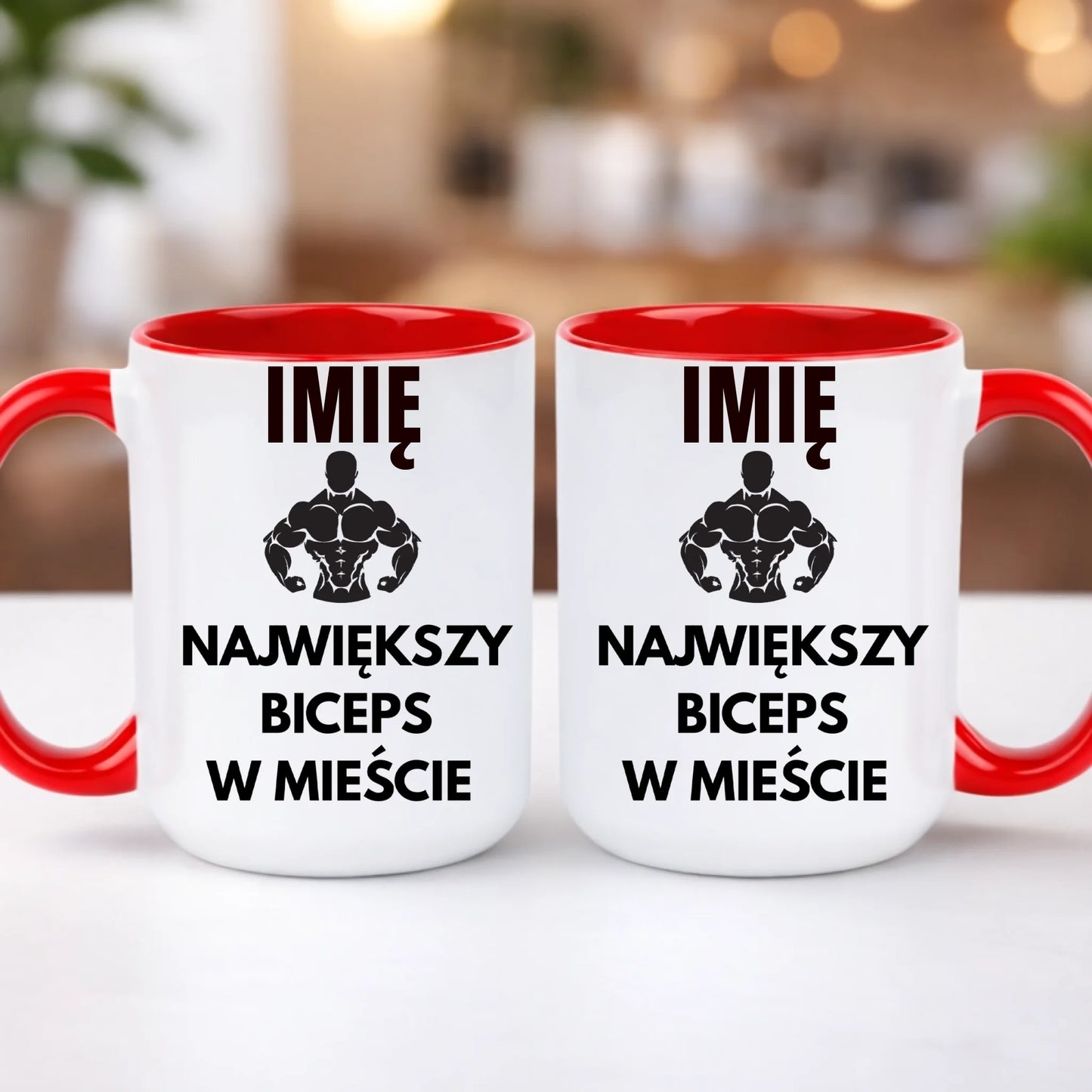 kubek z własnym nadrukiem 440ml personalizowane prezenty pl czerwony