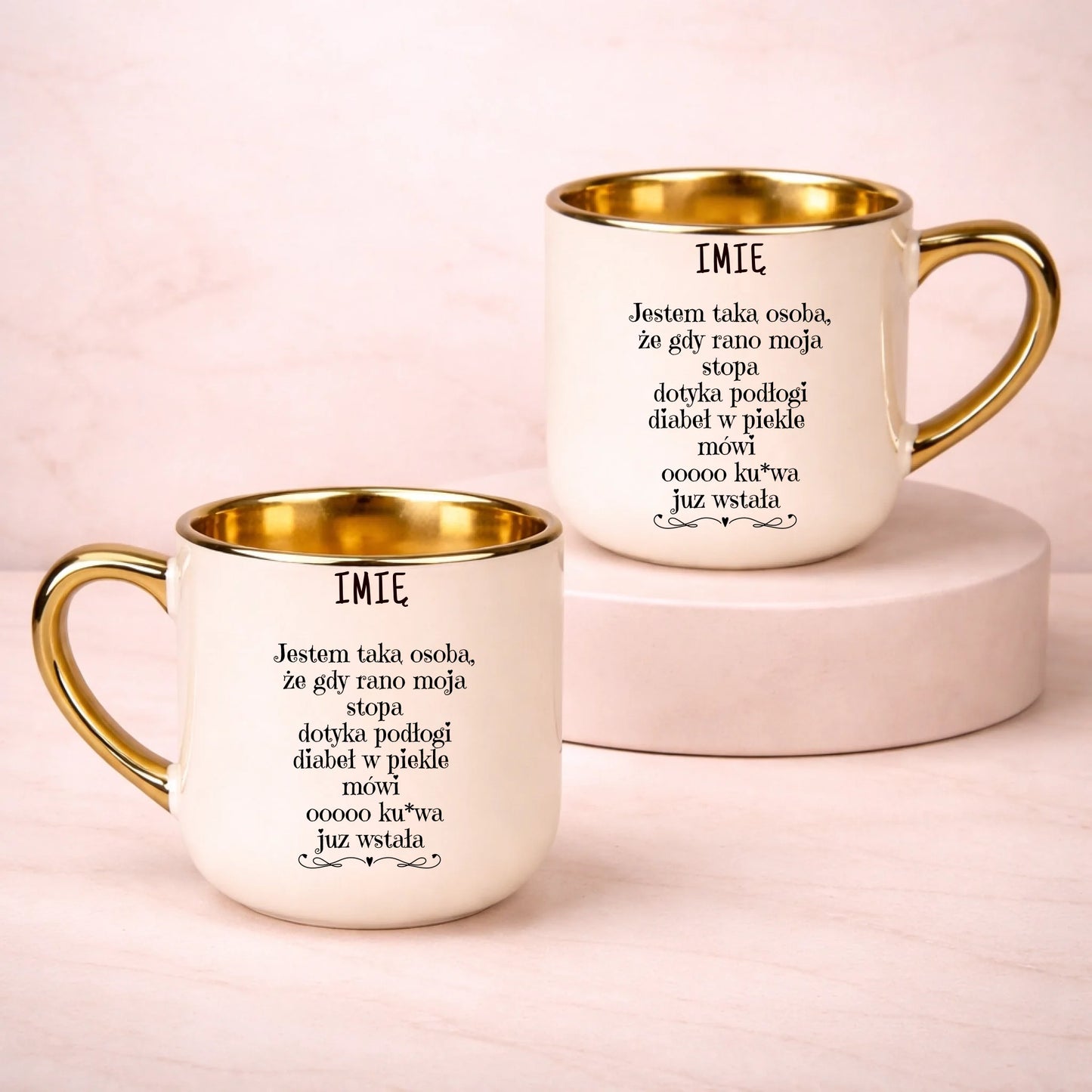 kubek z własnym nadrukiem 400ml personalizowane prezenty pl kremowy