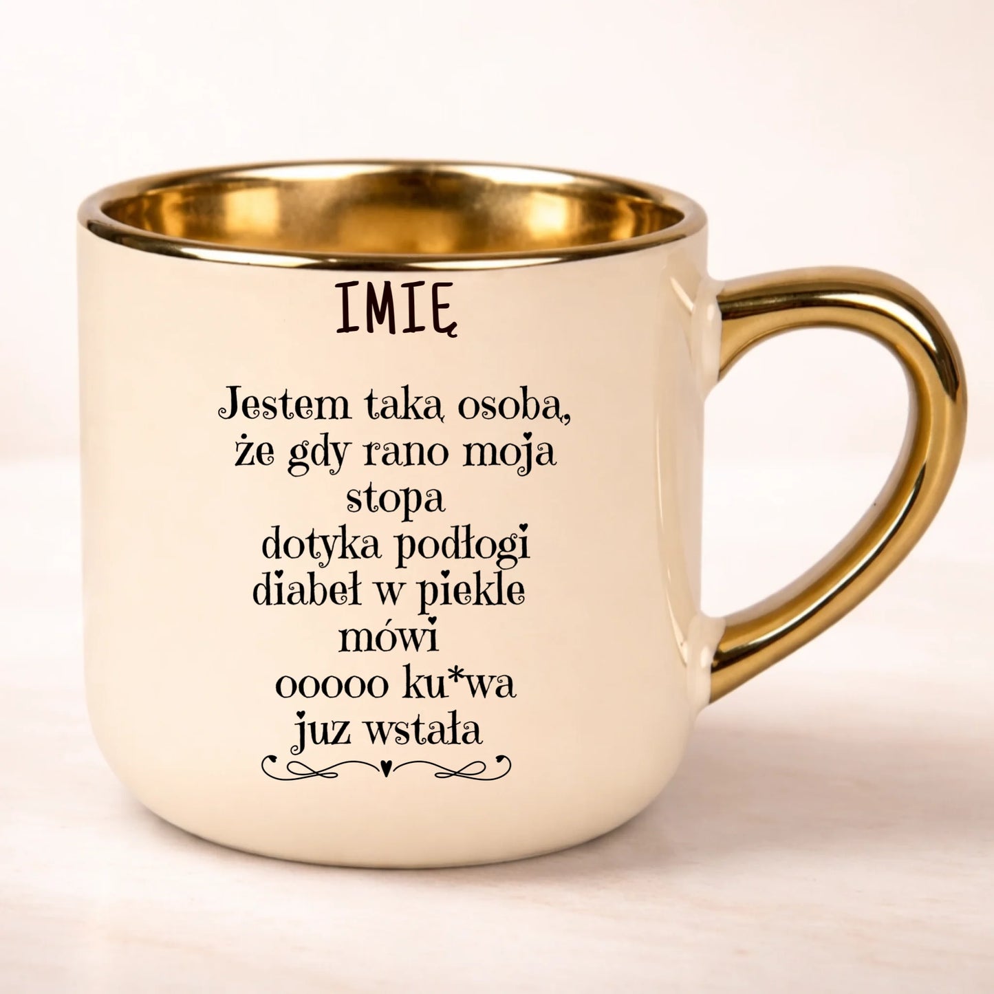 kubek personalizowany z nadrukiem 400ml kremowy