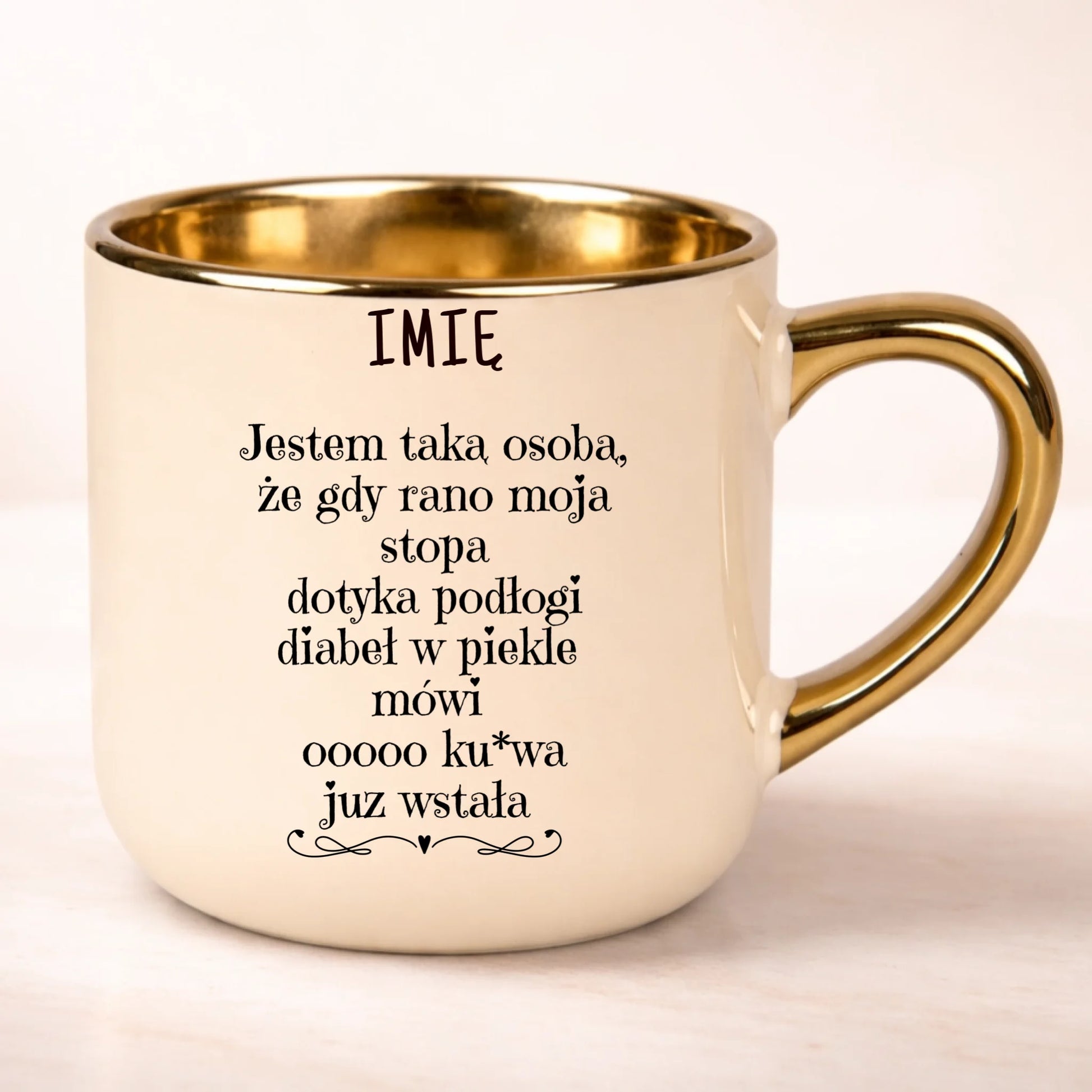 kubek personalizowany z nadrukiem 400ml kremowy