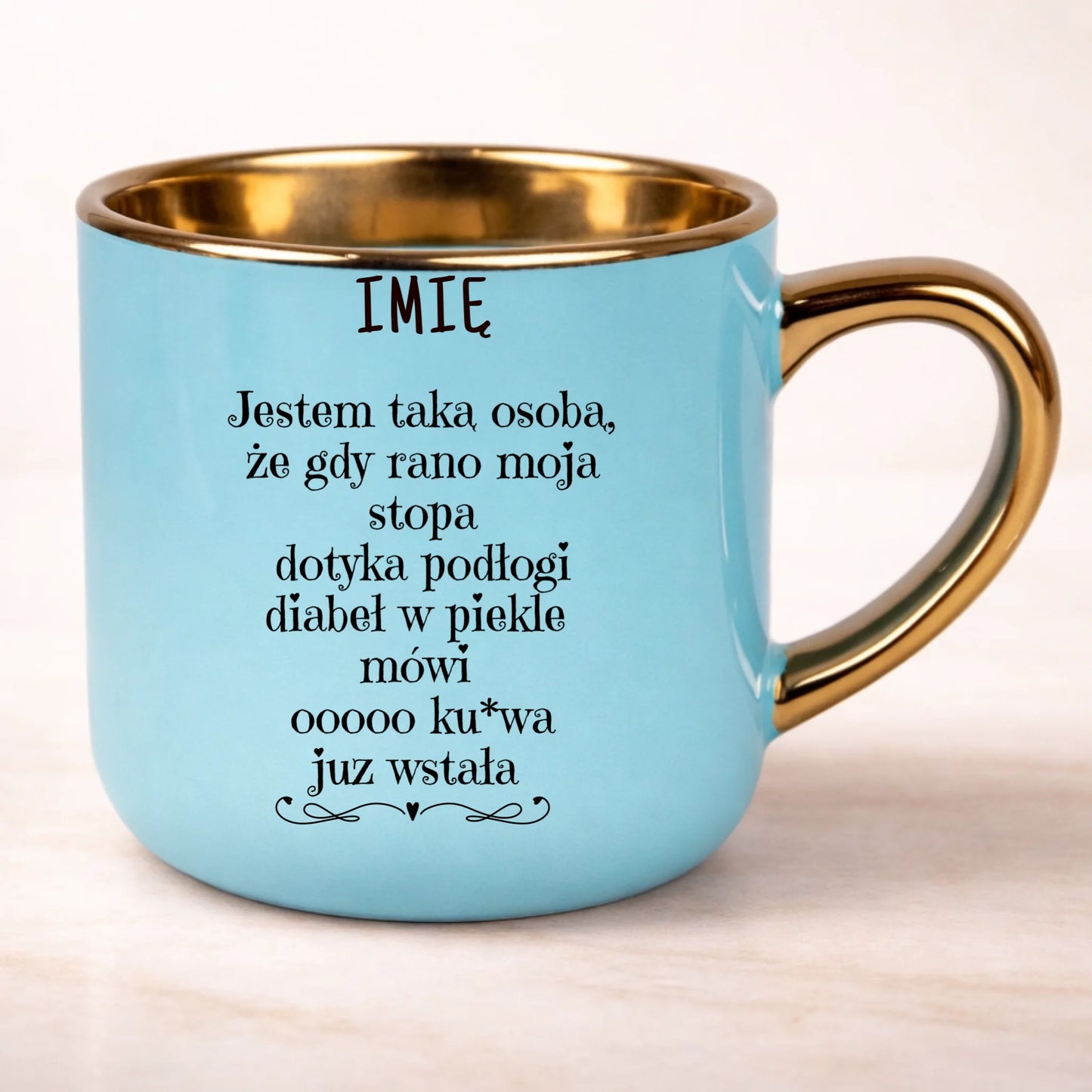 kubek personalizowany z nadrukiem 400ml niebieski