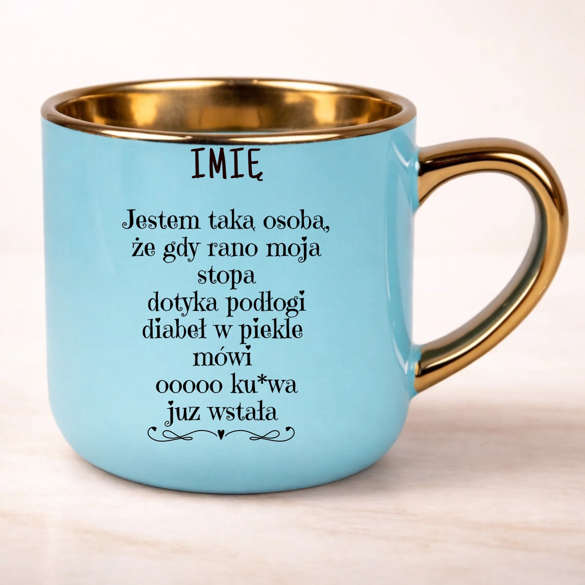 kubek personalizowany z nadrukiem 400ml niebieski