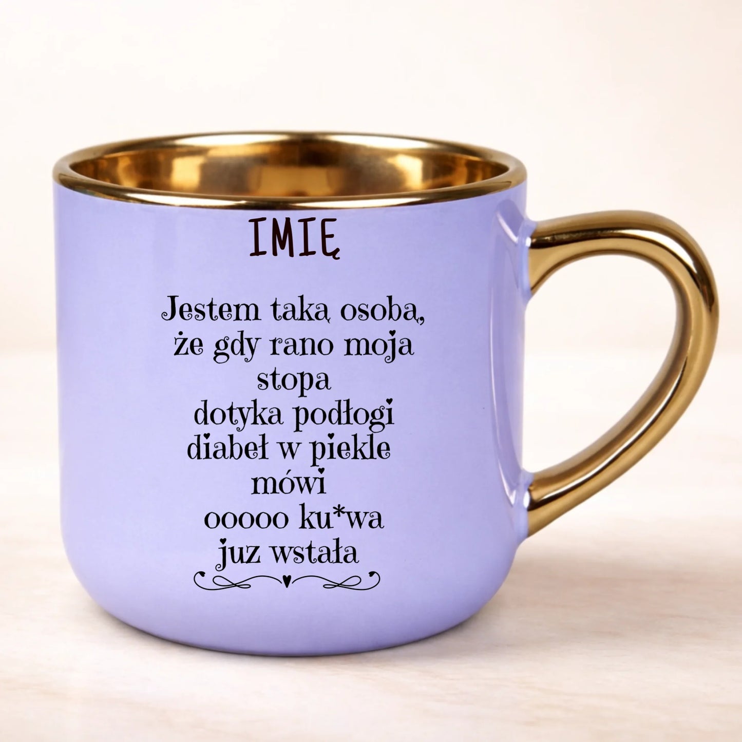 kubek personalizowany z nadrukiem 400ml fioletowy