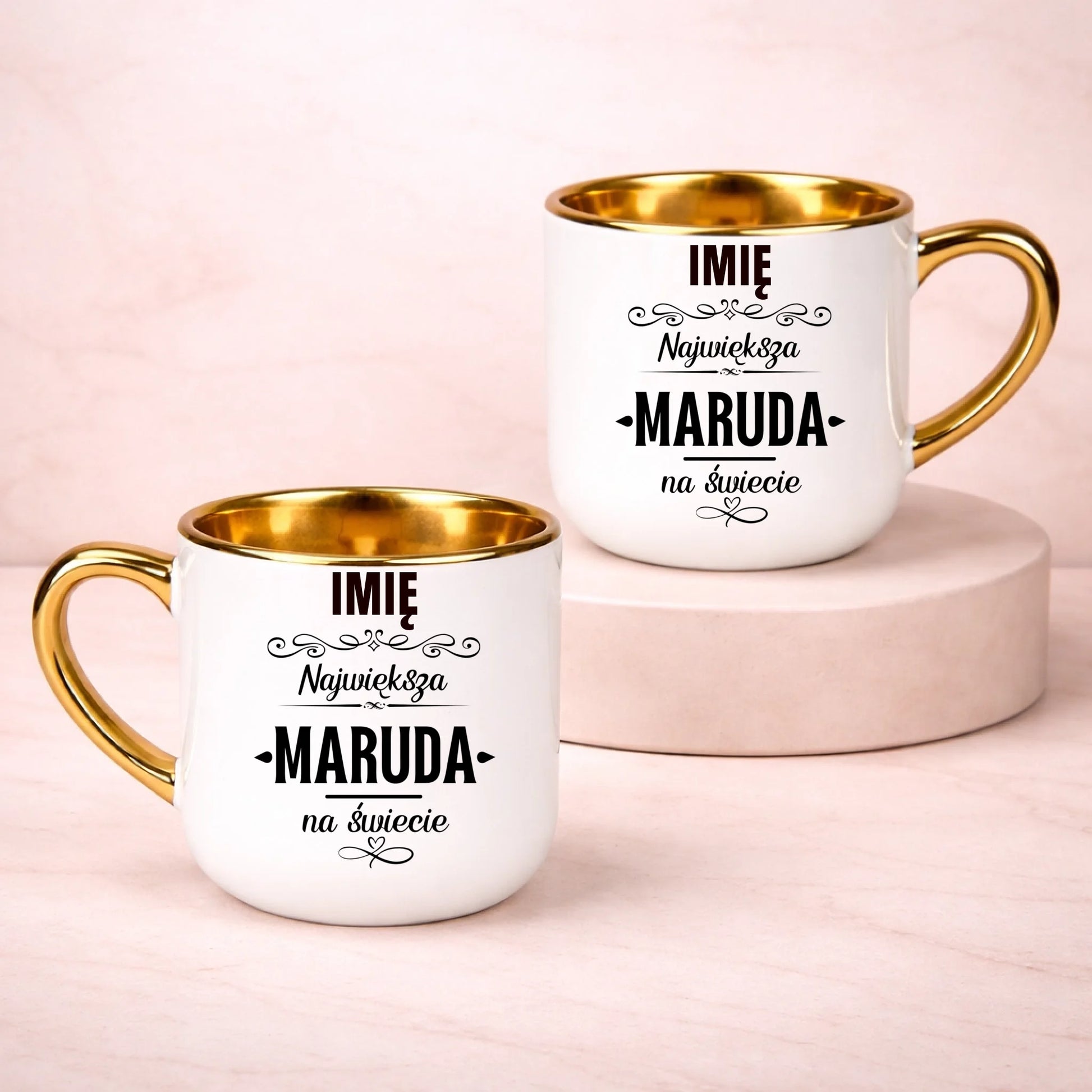kubek z własnym nadrukiem 400ml personalizowane prezenty pl bialy