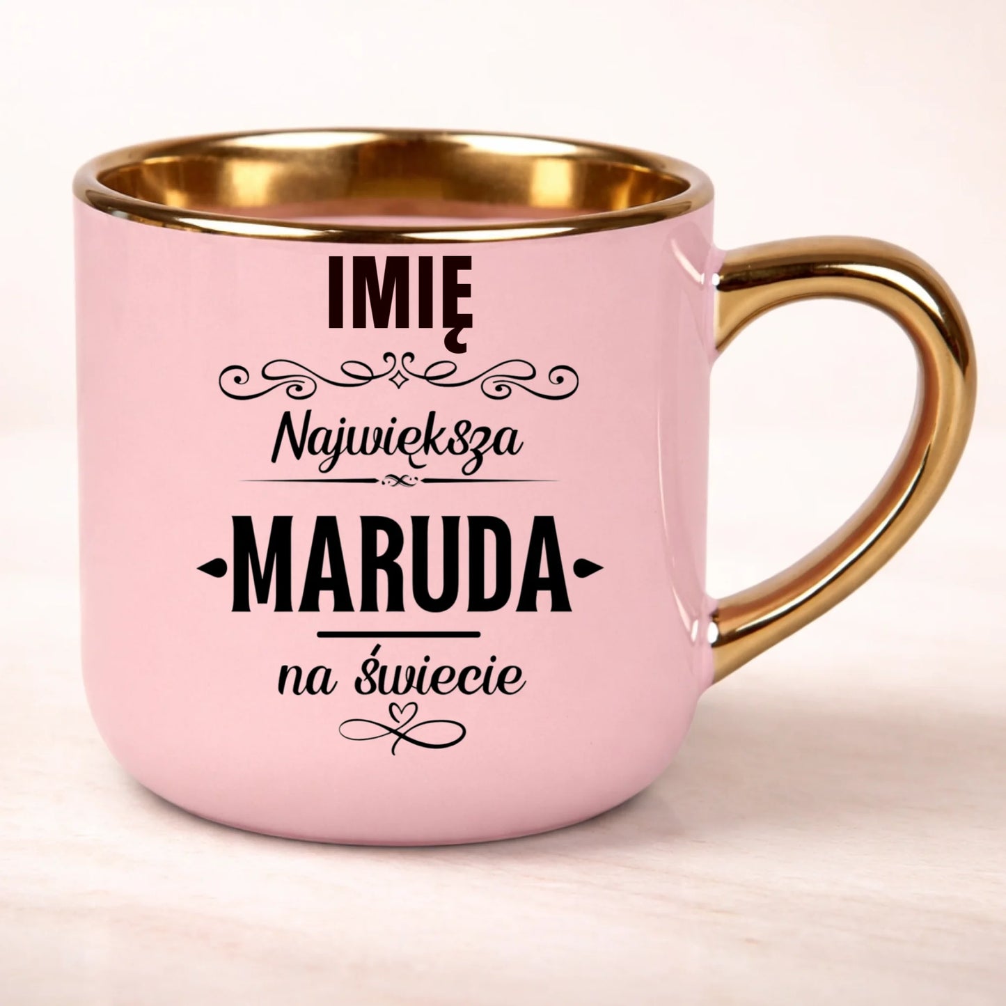 kubek personalizowany z nadrukiem 400ml rozowy