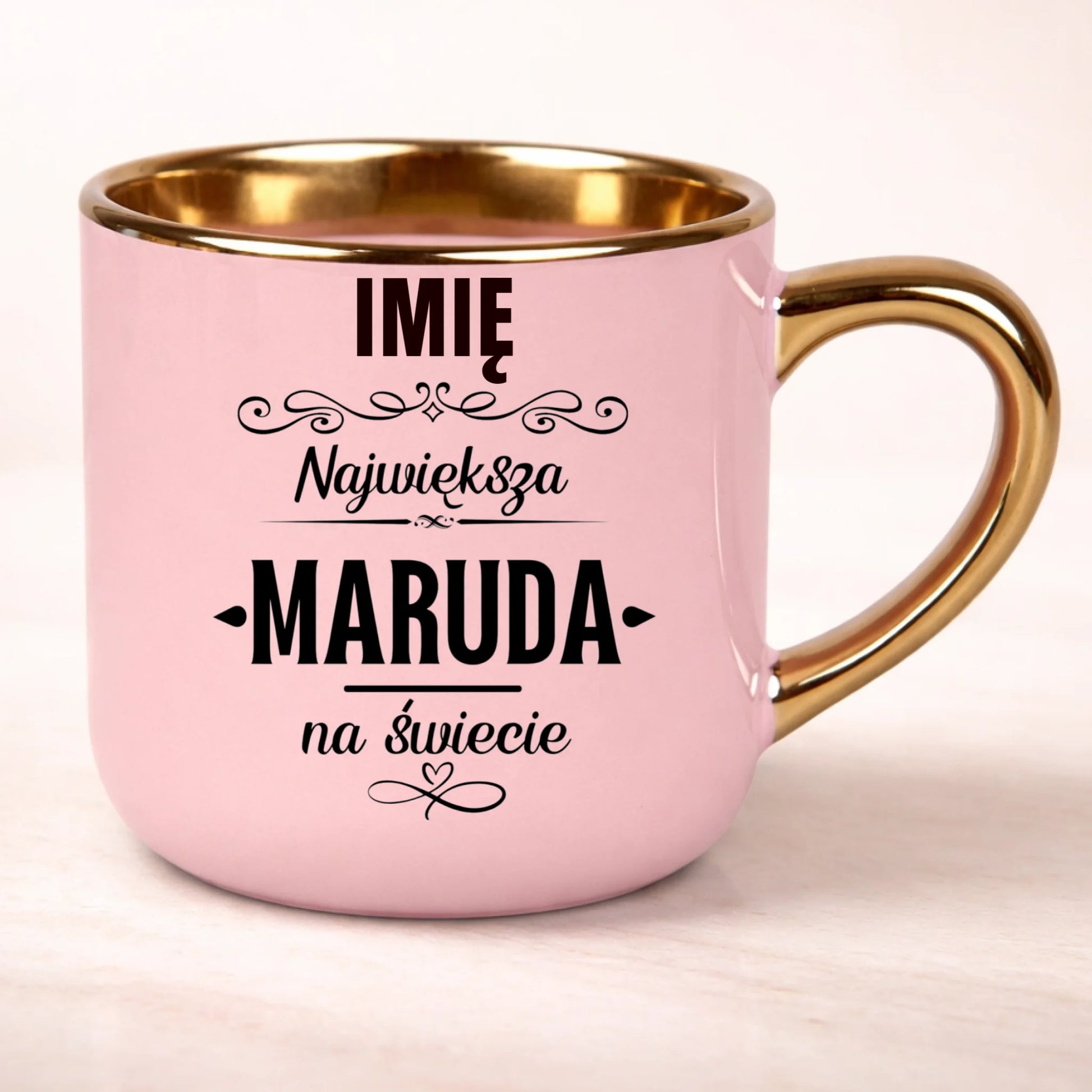 kubek personalizowany z nadrukiem 400ml rozowy