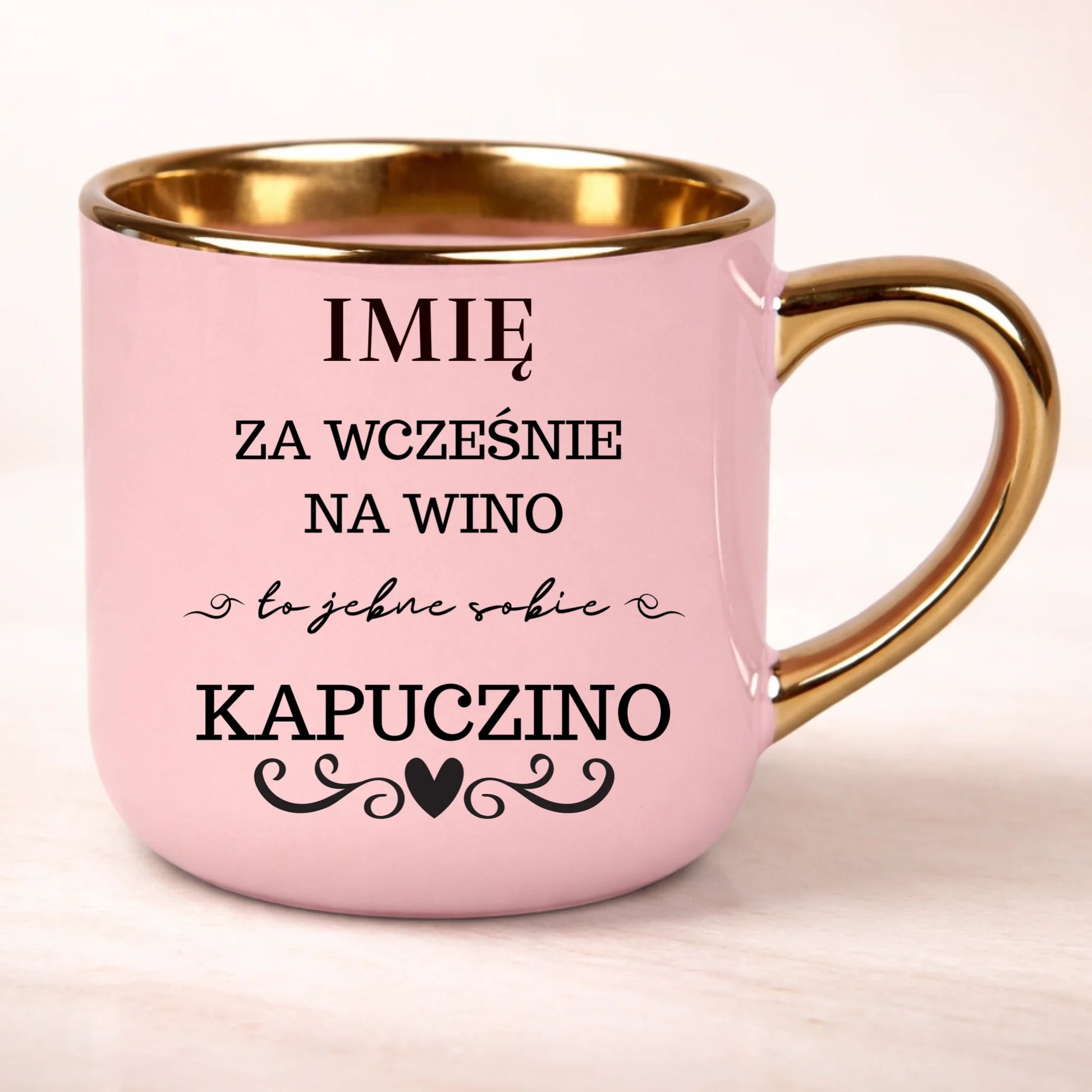 kubek personalizowany z nadrukiem 400ml rozowy