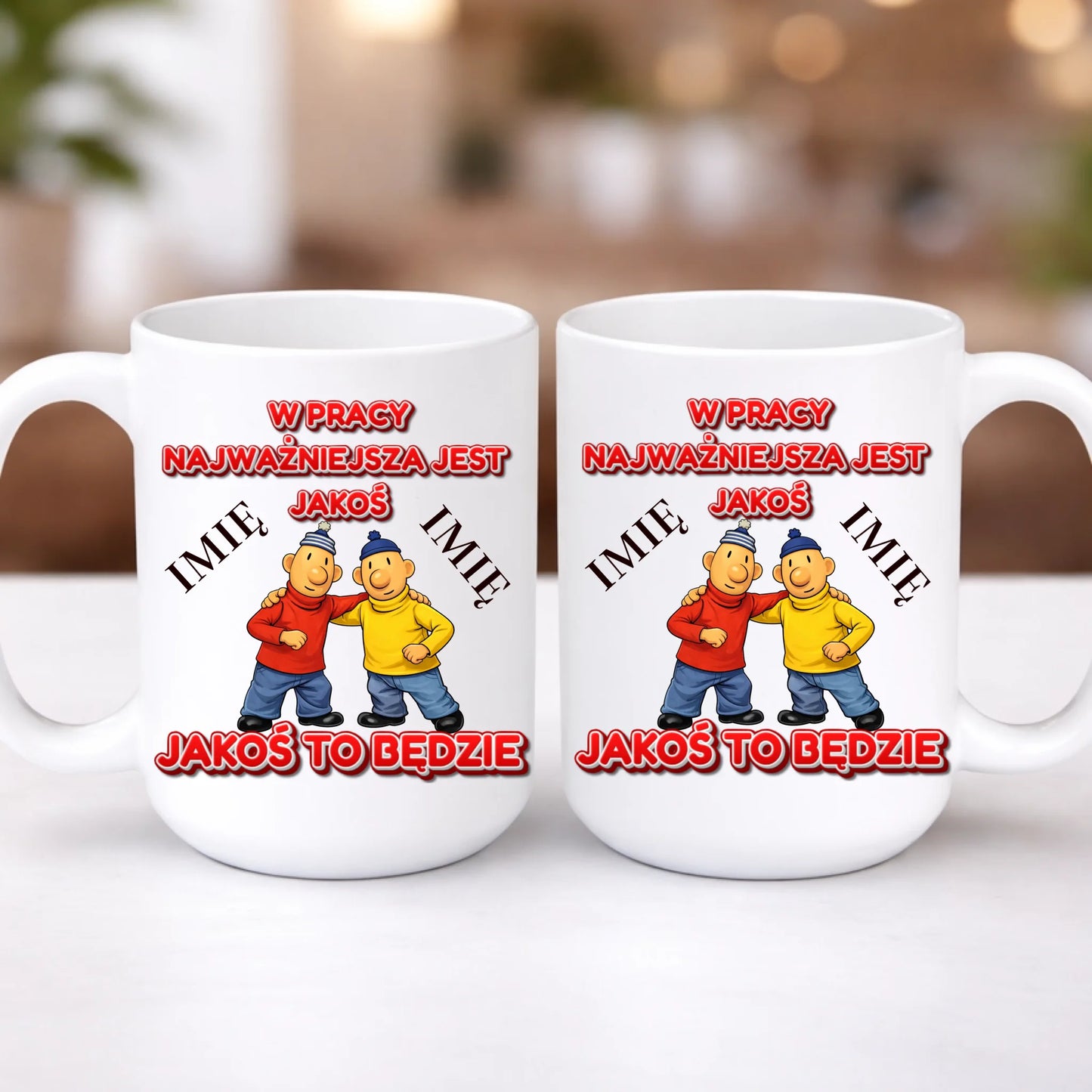 kubek z własnym nadrukiem 440ml personalizowane prezenty pl bialy