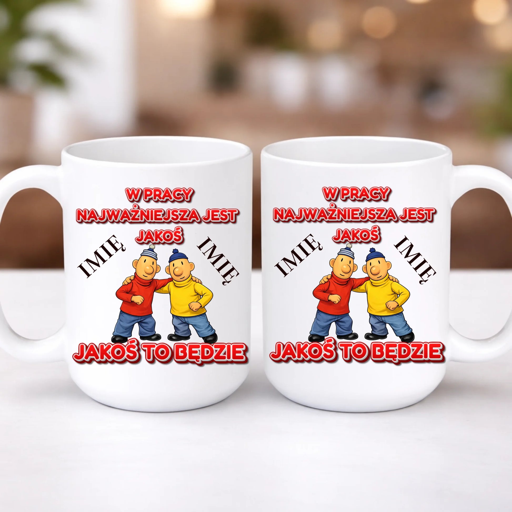 kubek z własnym nadrukiem 440ml personalizowane prezenty pl bialy