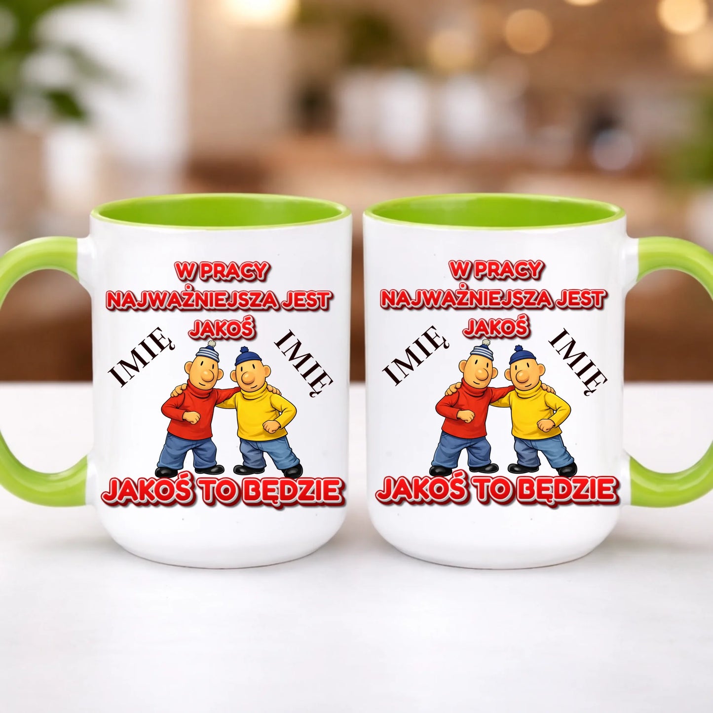 kubek z własnym nadrukiem 440ml personalizowane prezenty pl zielony