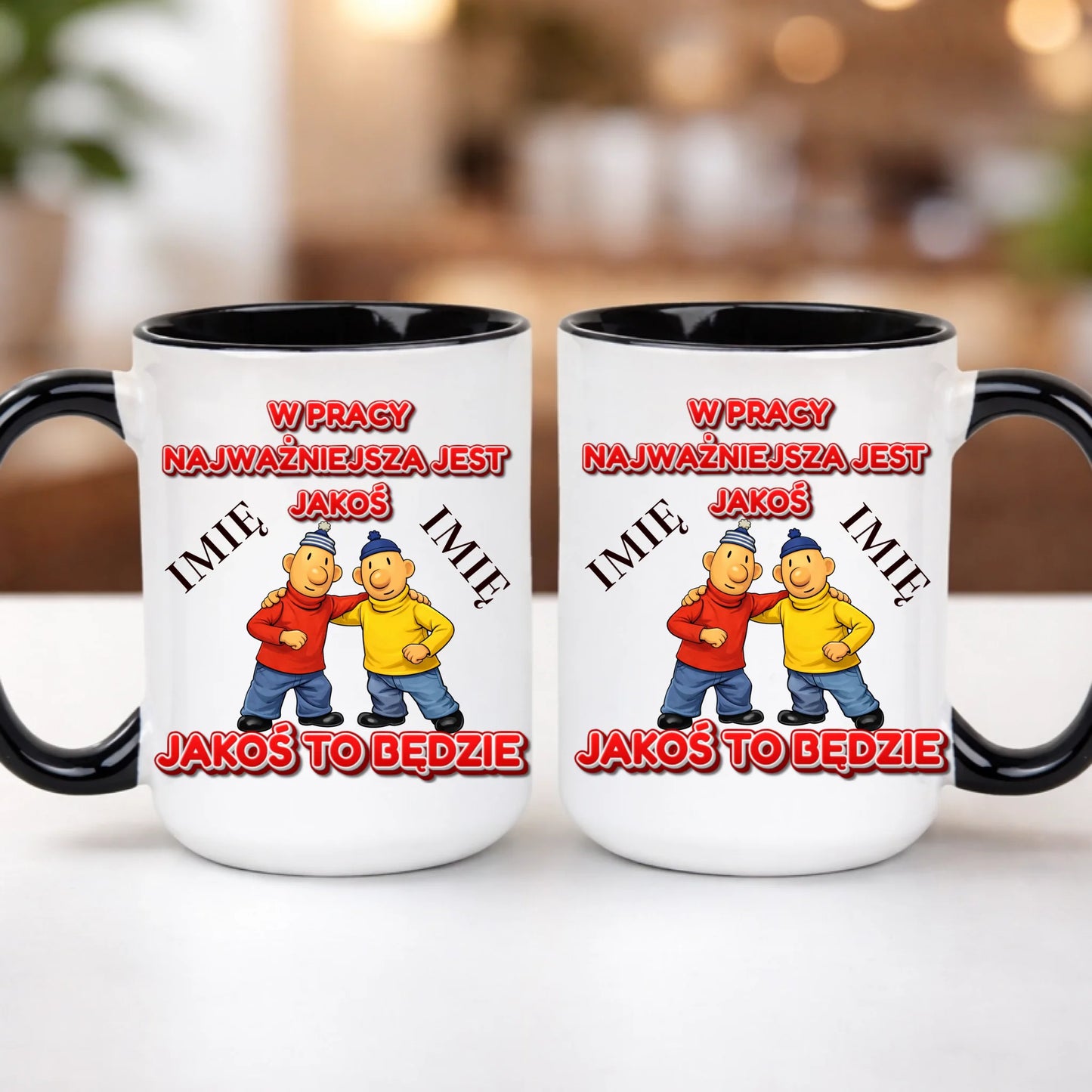 kubek z własnym nadrukiem 440ml personalizowane prezenty pl czarny