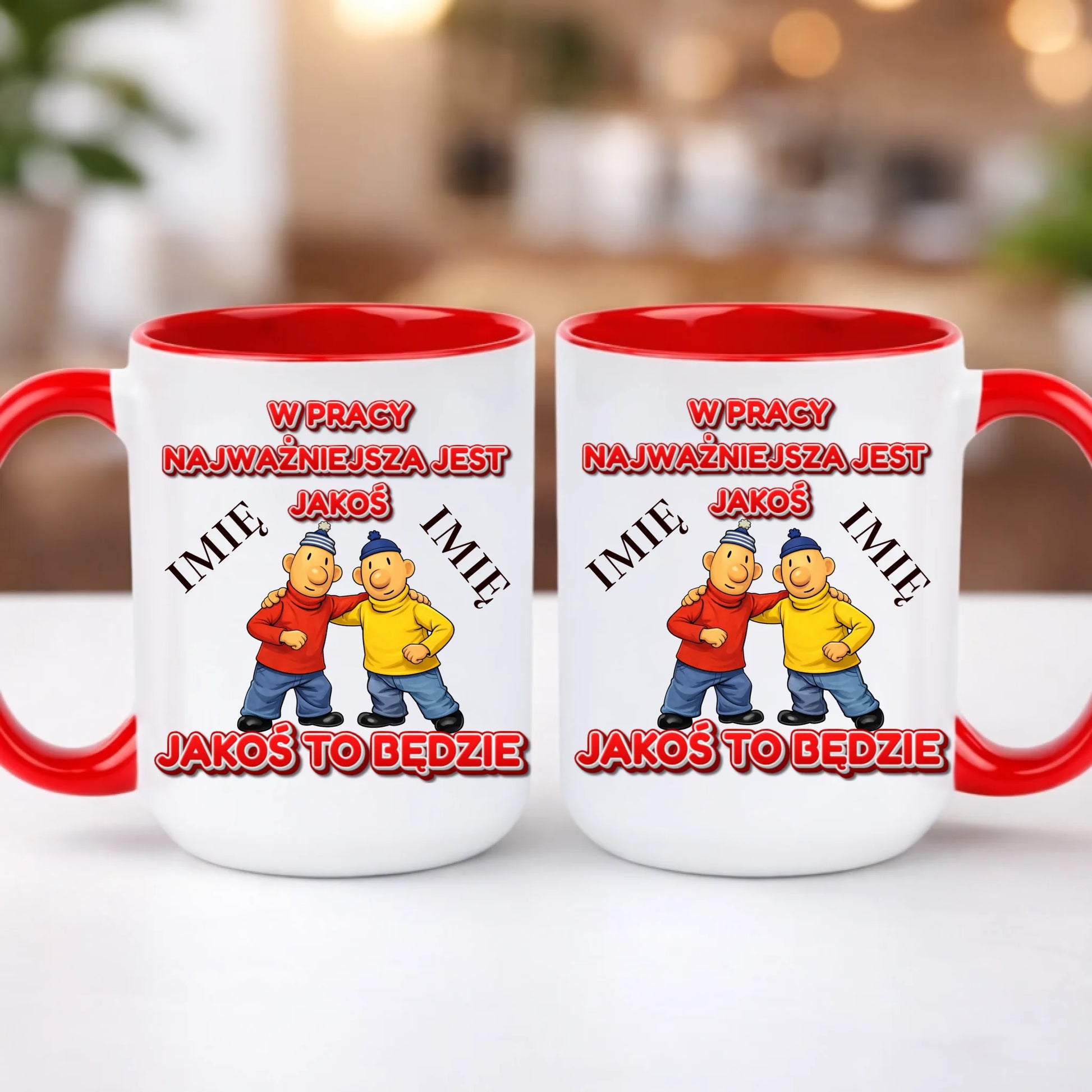 kubek z własnym nadrukiem 440ml personalizowane prezenty pl czerwony