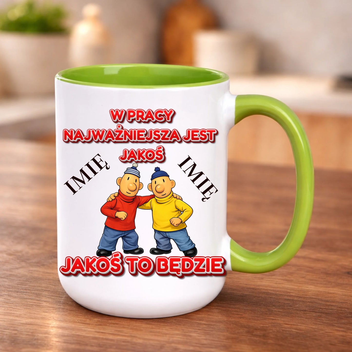 kubek z własnym nadrukiem 440ml personalizowane prezenty pl zielony