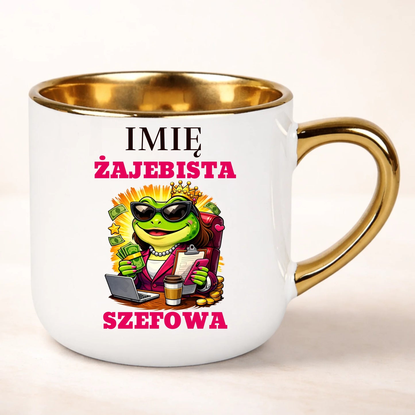 kubek personalizowany z nadrukiem 400ml biały