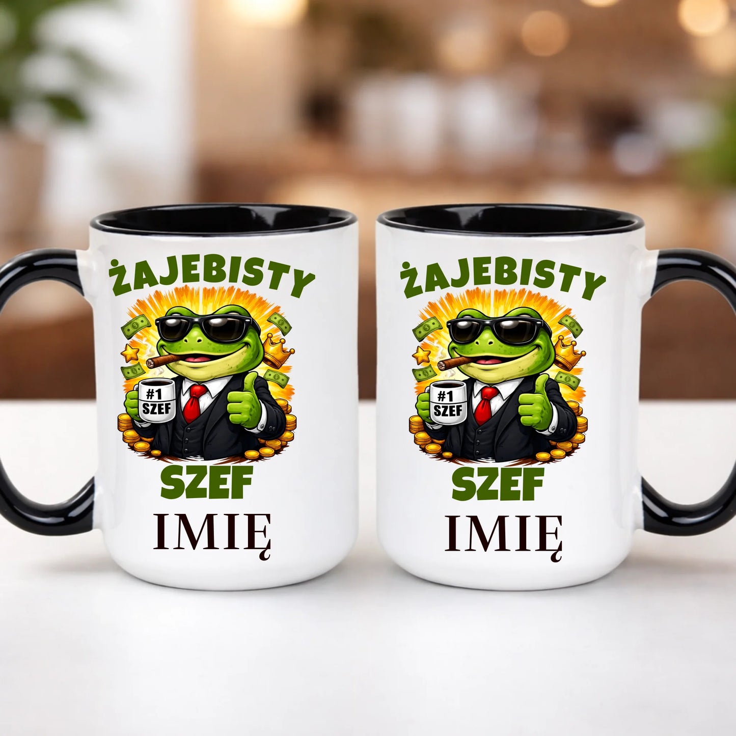 kubek z własnym nadrukiem 440ml personalizowane prezenty pl czarny