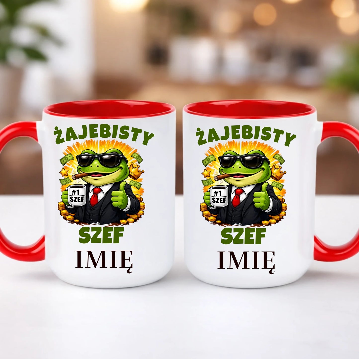 kubek z własnym nadrukiem 440ml personalizowane prezenty pl czerwony