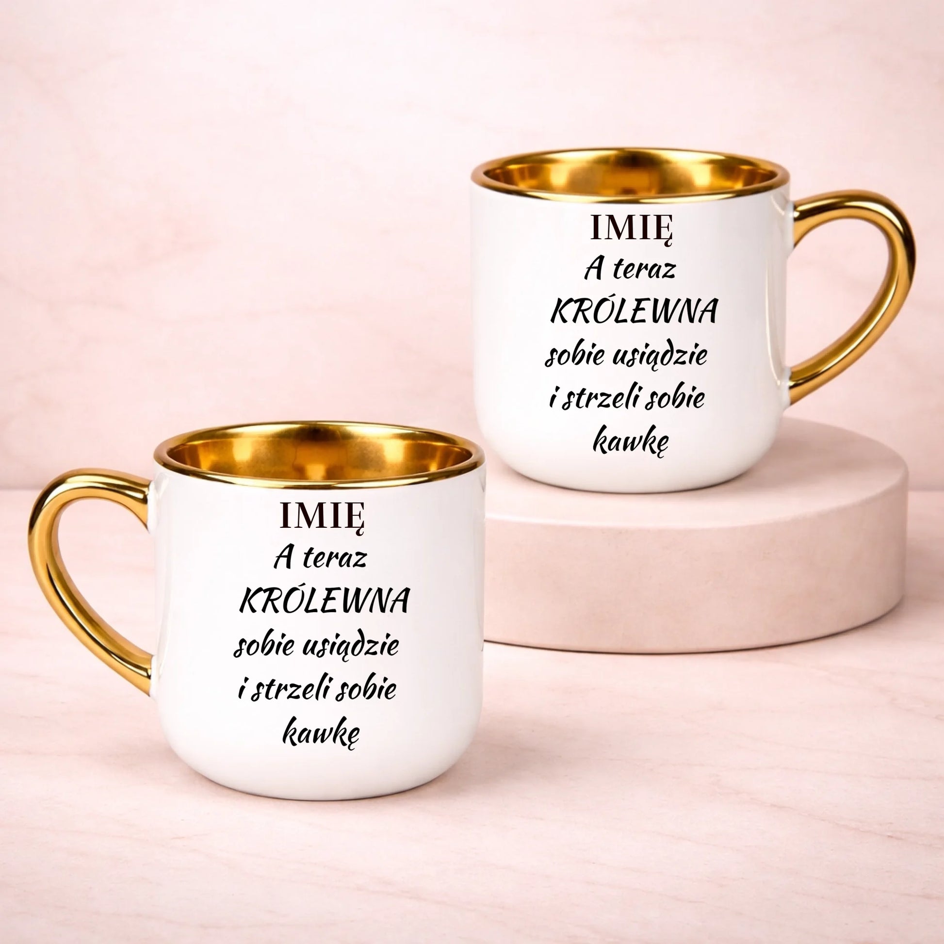 kubek z własnym nadrukiem 400ml personalizowane prezenty pl bialy