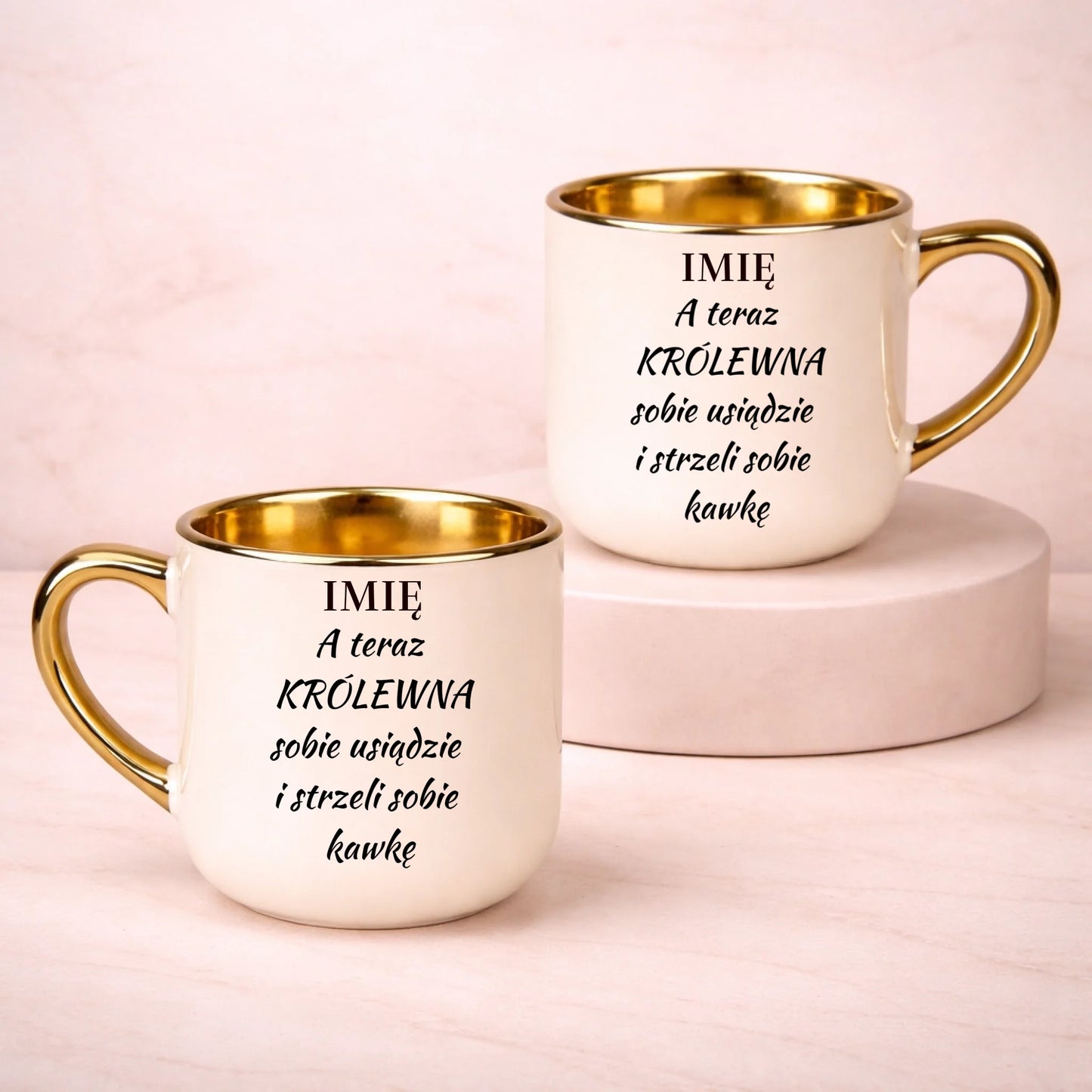 kubek z własnym nadrukiem 400ml personalizowane prezenty pl kremowy