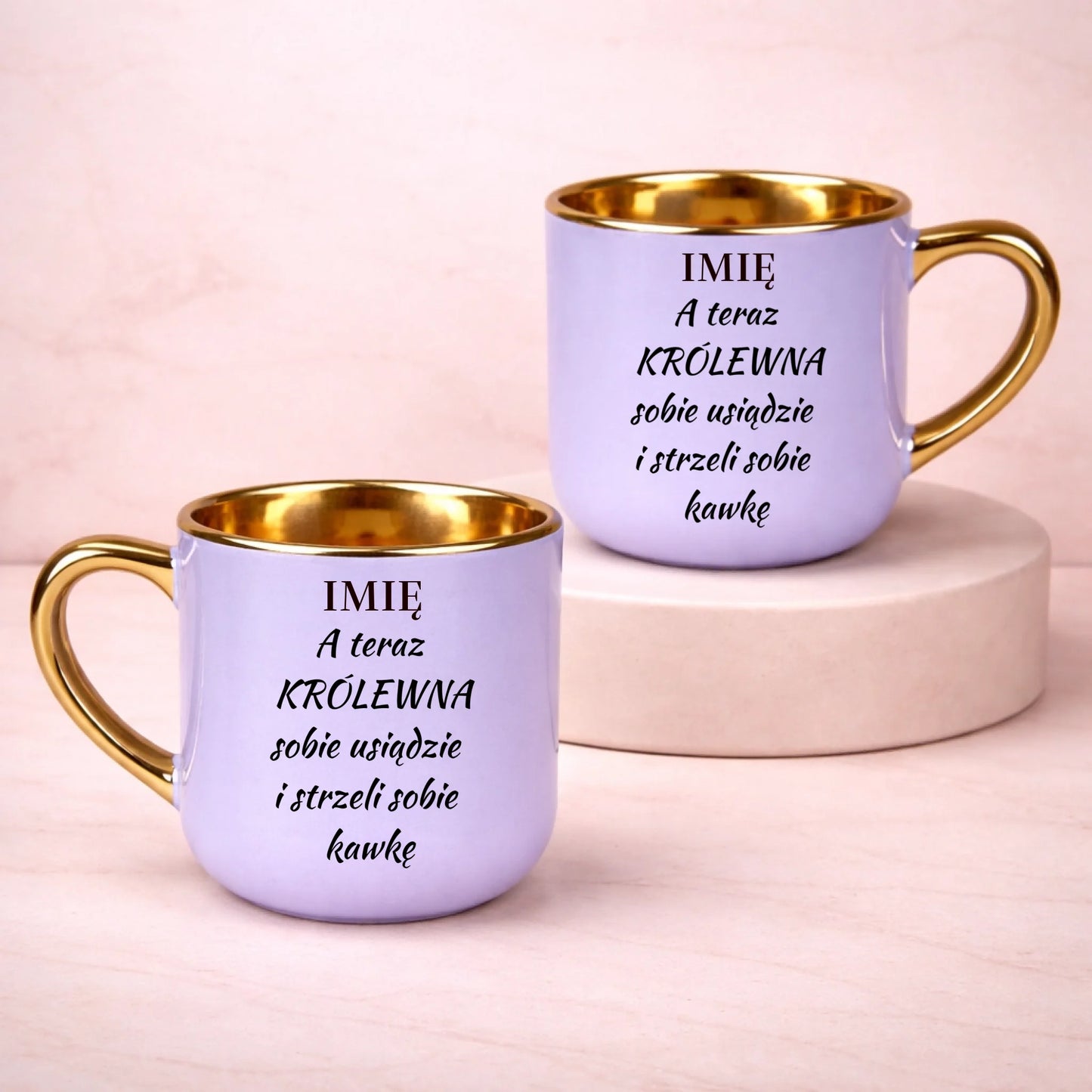 kubek z własnym nadrukiem 400ml personalizowane prezenty pl fioletowy