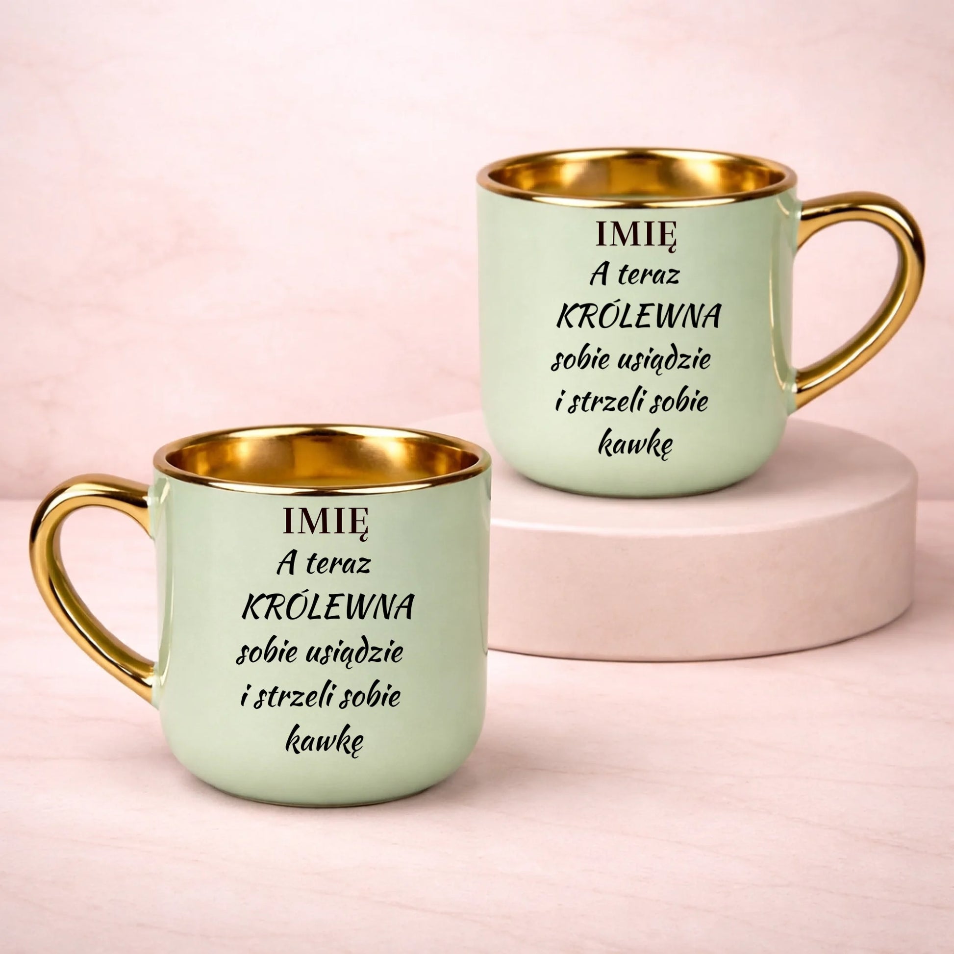 kubek z własnym nadrukiem 400ml personalizowane prezenty pl zielony