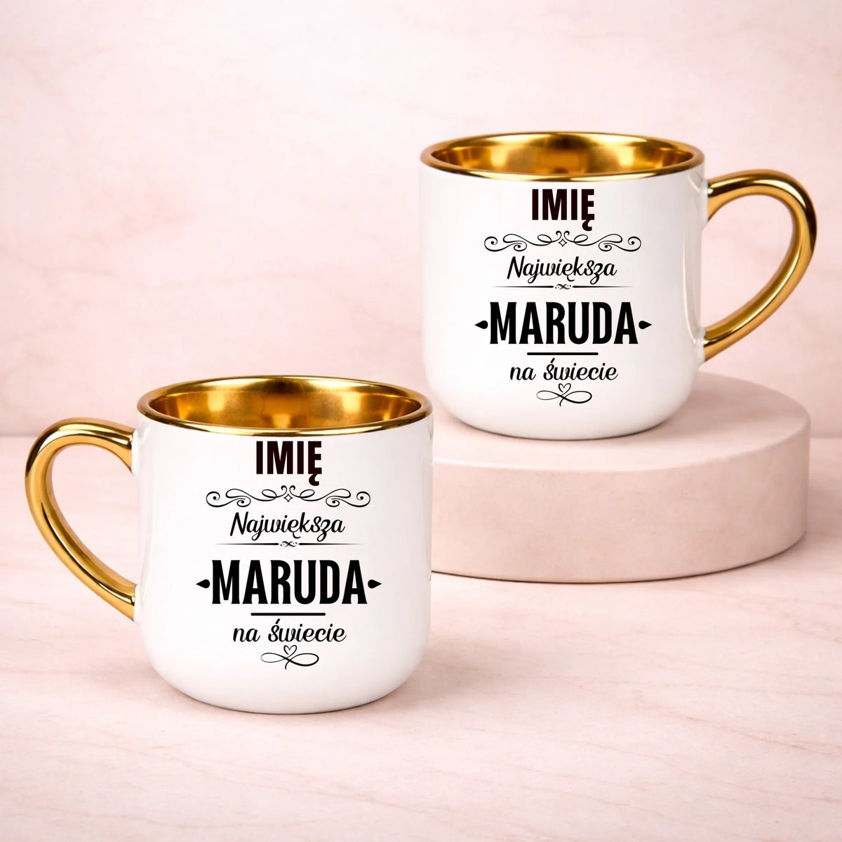 kubek z własnym nadrukiem 400ml personalizowane prezenty pl bialy