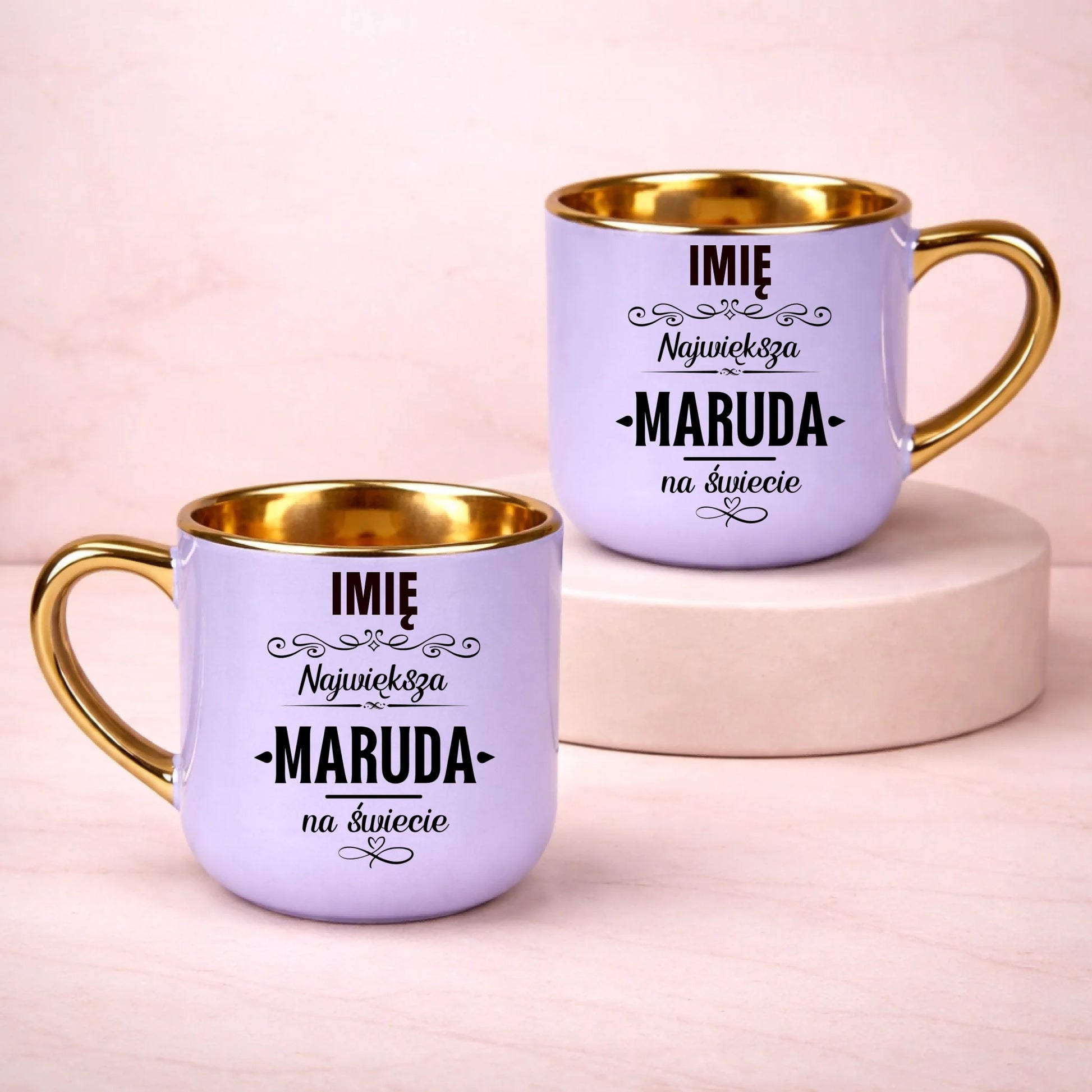 kubek z własnym nadrukiem 400ml personalizowane prezenty pl fioletowy