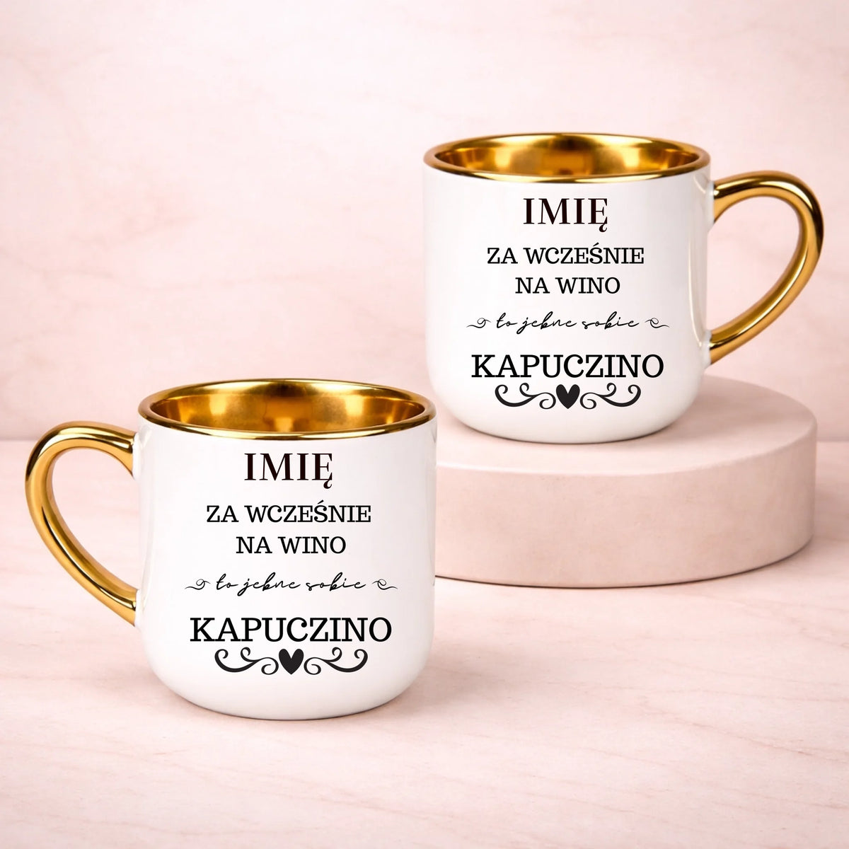 kubek z własnym nadrukiem 400ml personalizowane prezenty pl bialy