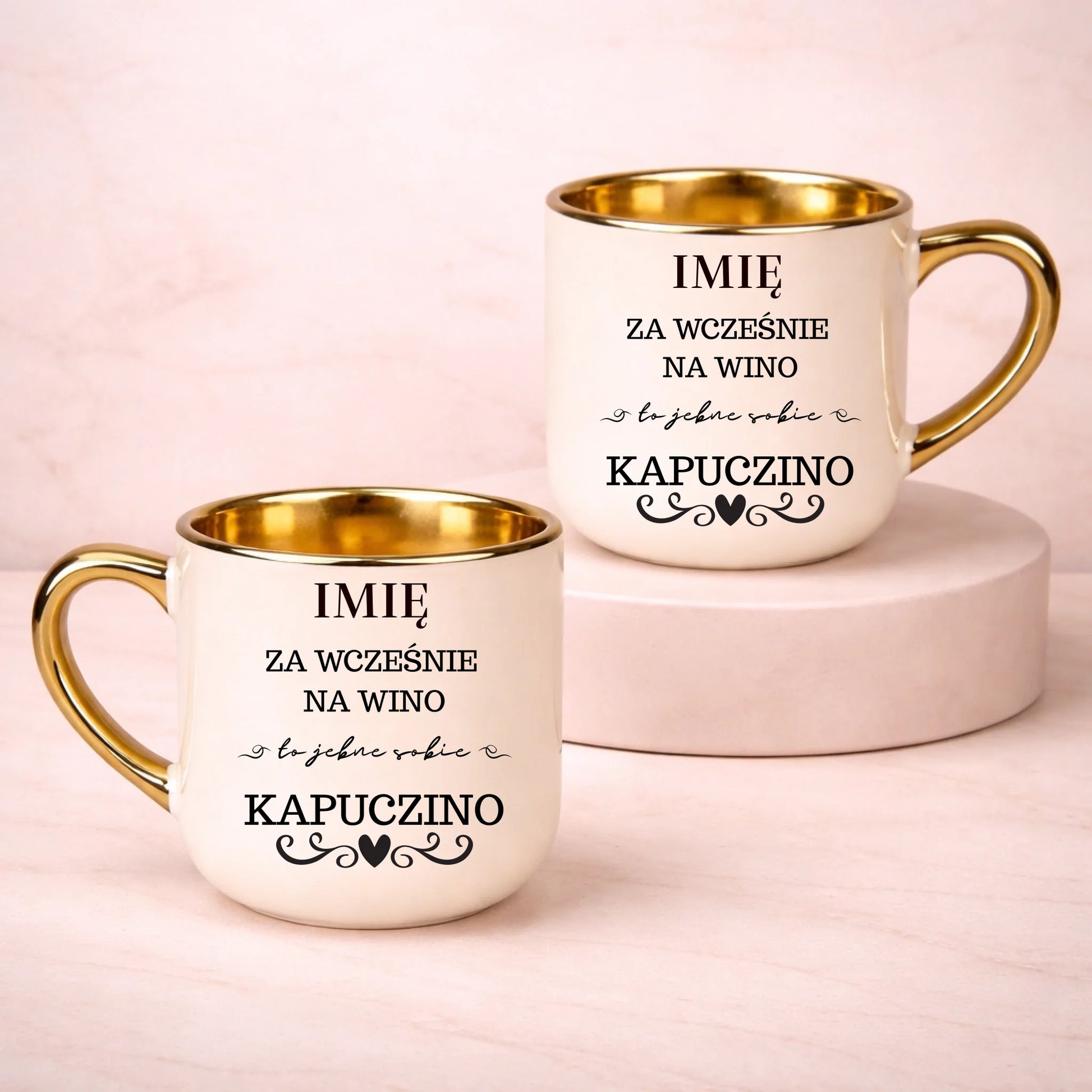 kubek z własnym nadrukiem 400ml personalizowane prezenty pl kremowy