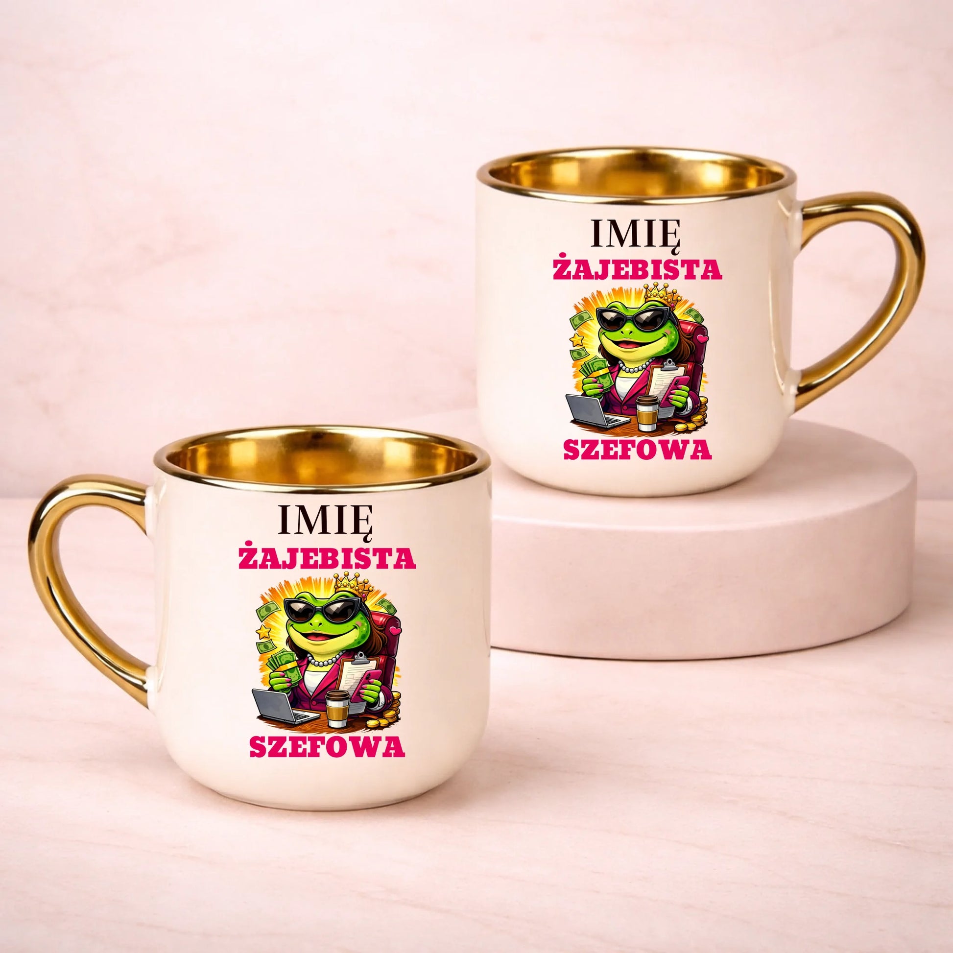 kubek z własnym nadrukiem 400ml personalizowane prezenty pl kremowy