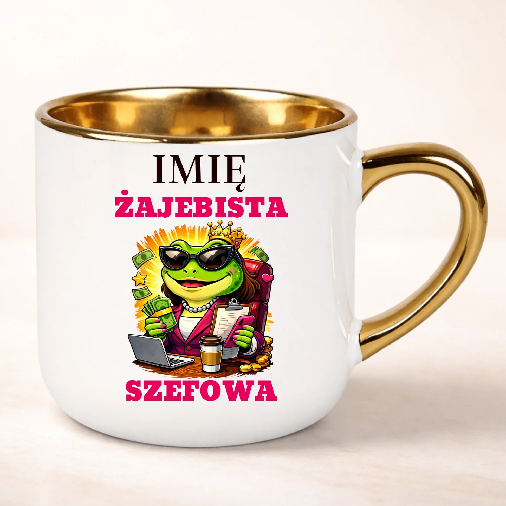 kubek personalizowany z nadrukiem 400ml biały