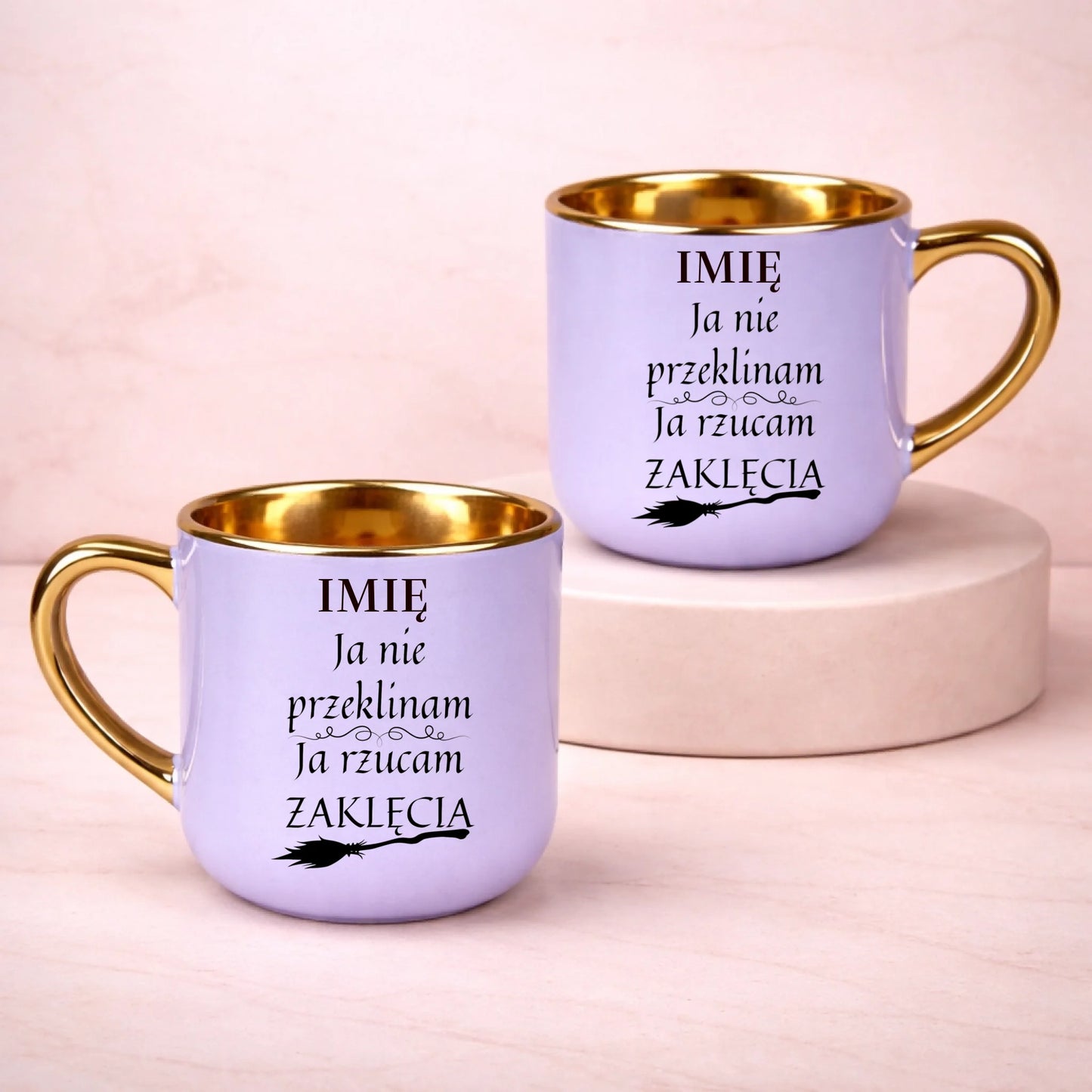 kubek z własnym nadrukiem 400ml personalizowane prezenty pl fioletowy