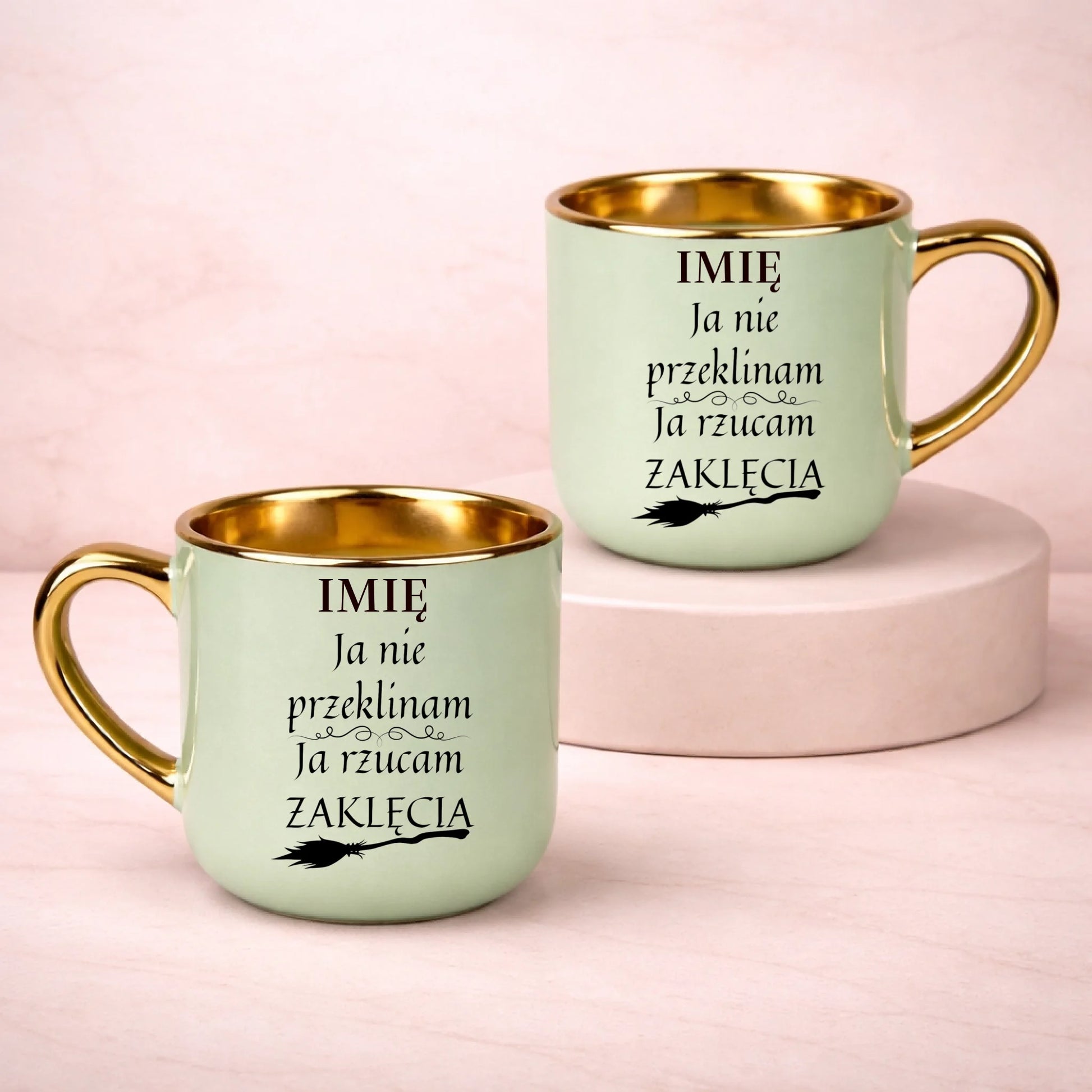 kubek z własnym nadrukiem 400ml personalizowane prezenty pl zielony
