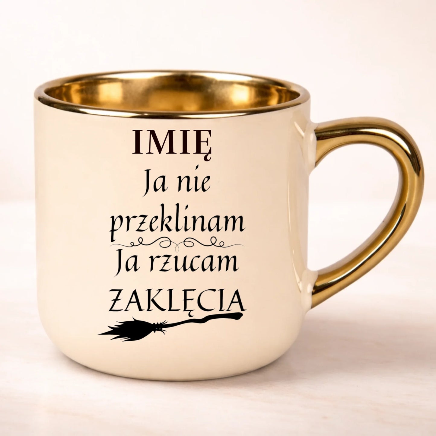 kubek personalizowany z nadrukiem 400ml kremowy