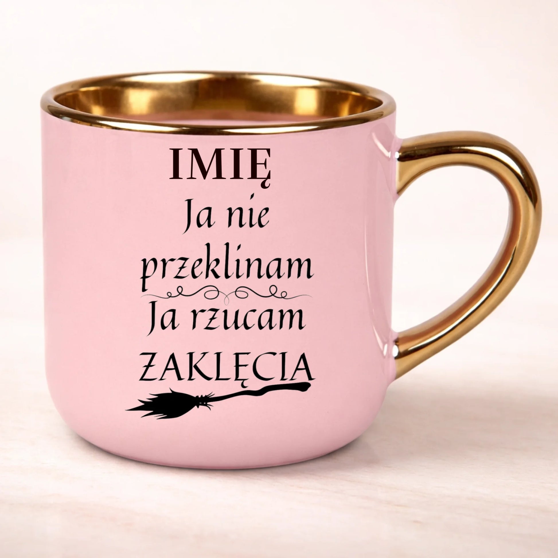 kubek personalizowany z nadrukiem 400ml rozowy