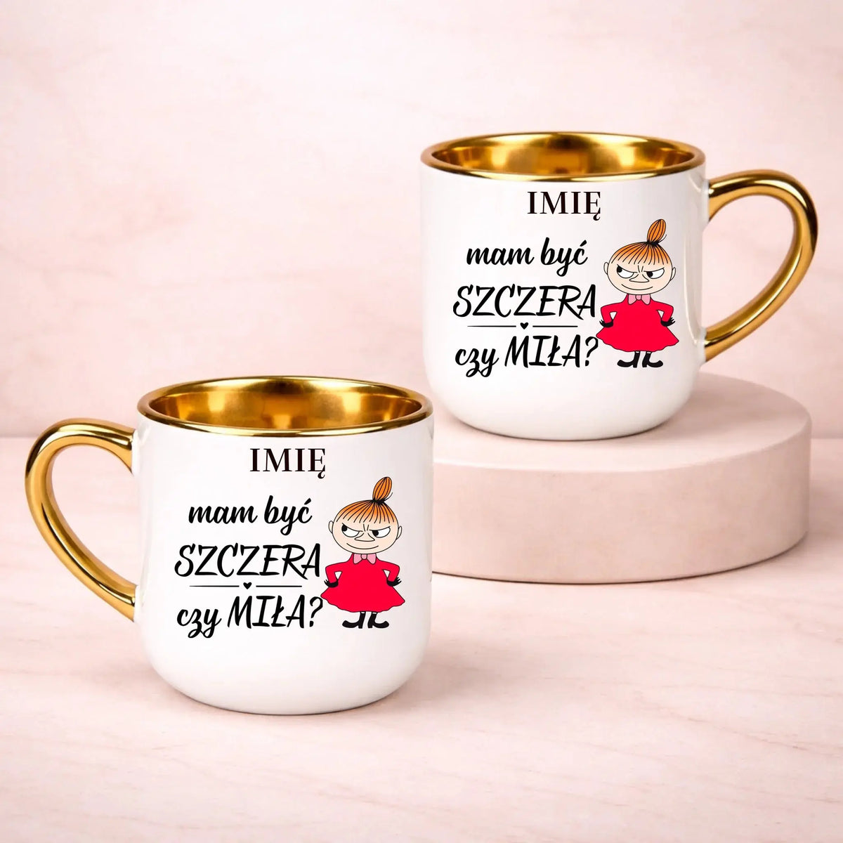 kubek z własnym nadrukiem 400ml personalizowane prezenty pl bialy