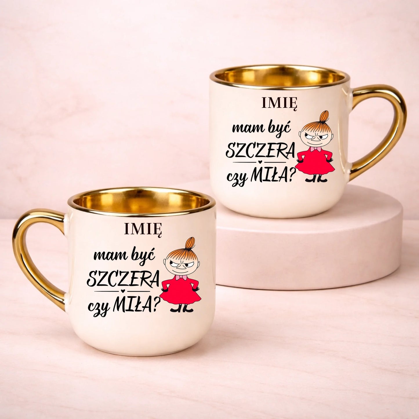 kubek z własnym nadrukiem 400ml personalizowane prezenty pl kremowy