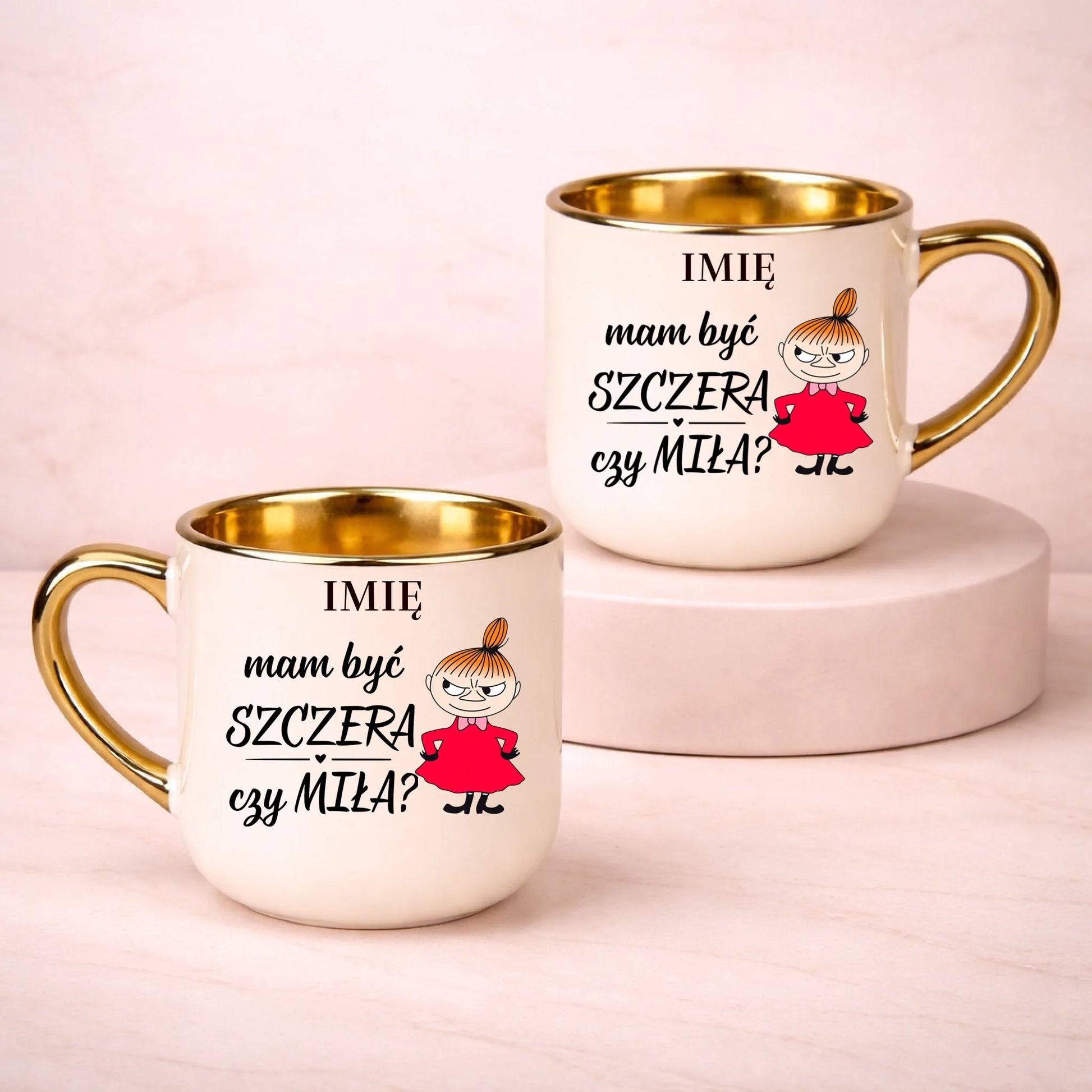 kubek z własnym nadrukiem 400ml personalizowane prezenty pl kremowy