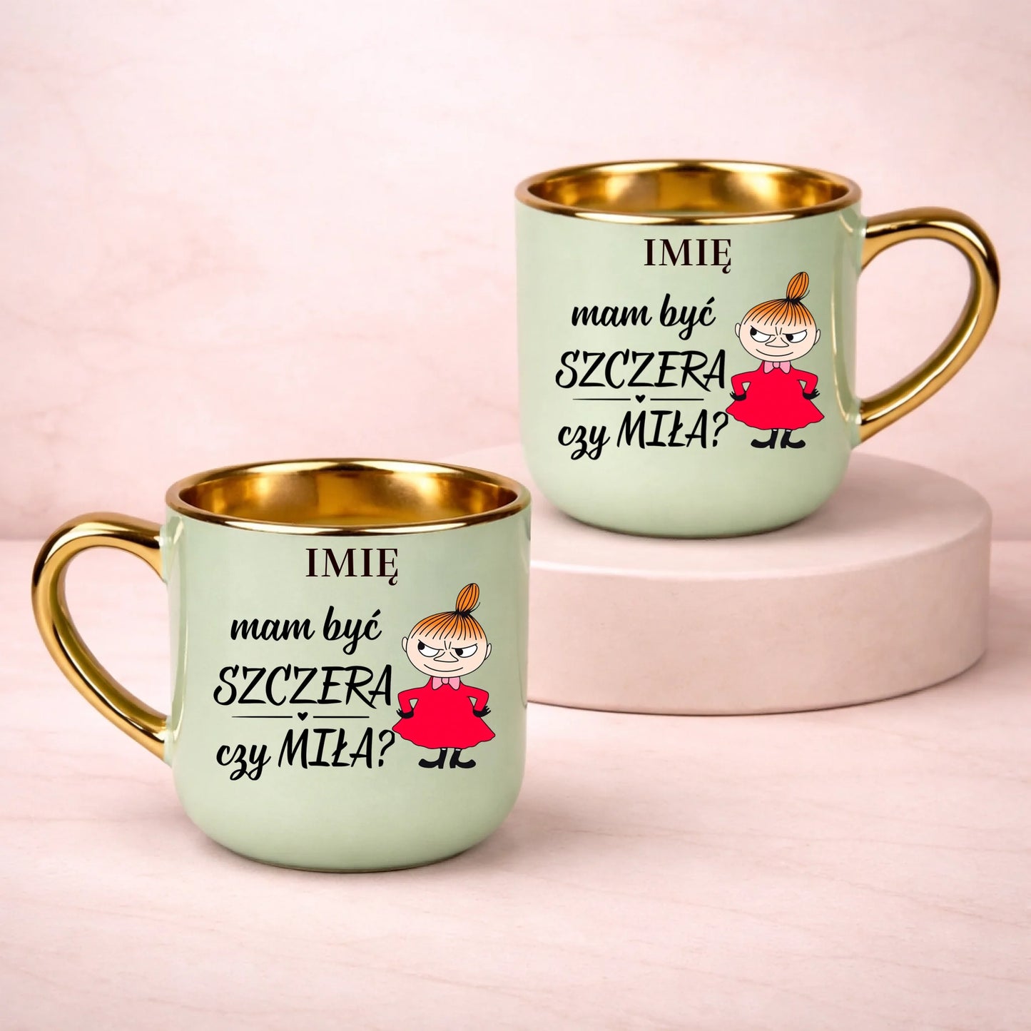 kubek z własnym nadrukiem 400ml personalizowane prezenty pl zielony